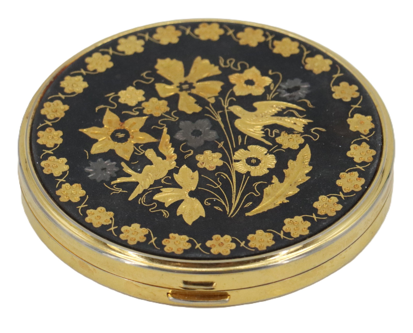 Gold Gilt Metal Compact Mirror (1 of 13)