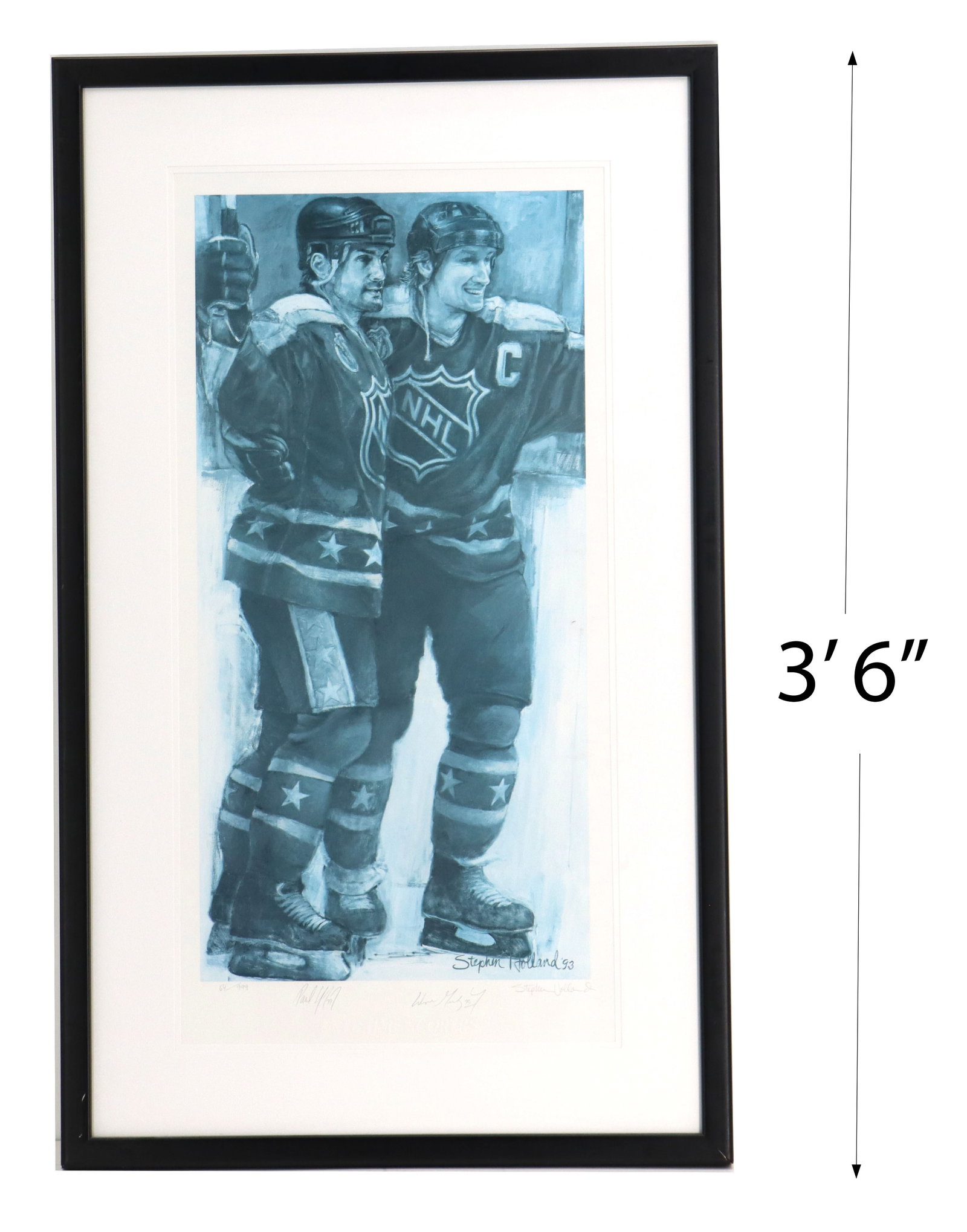 Stephen Holland (Born 1941) American, 1993 Lithograph Print "All Time Scorers" Signed by Wayne (1 of 14)