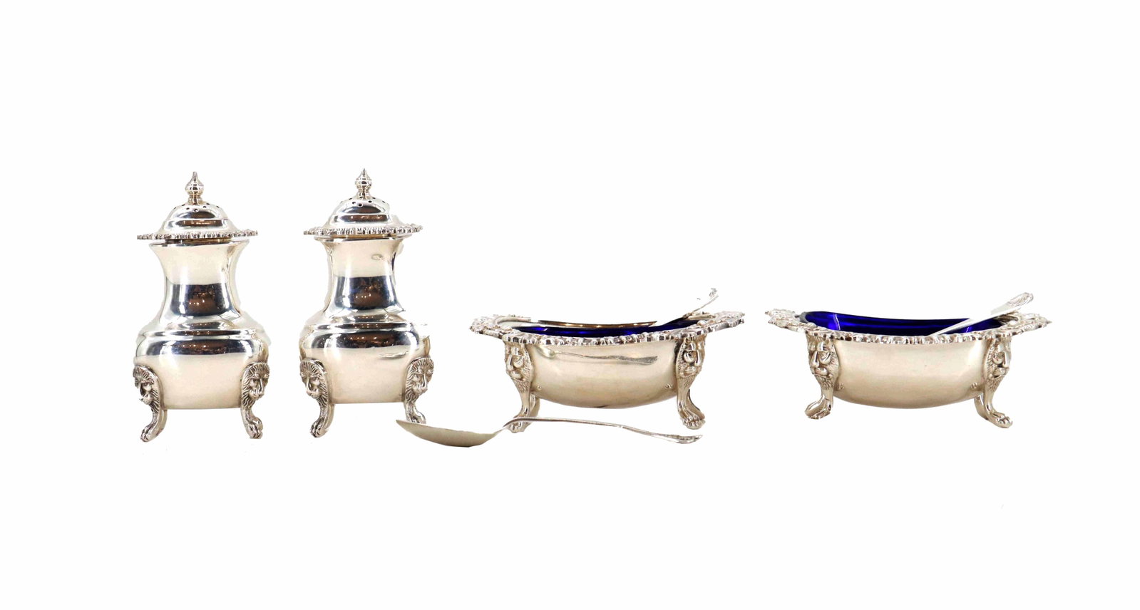 (6) English Barker Bros. Silverplate Shakers and Salt Cellars and (1) American Sterling Spoon - .345 (1 of 20)