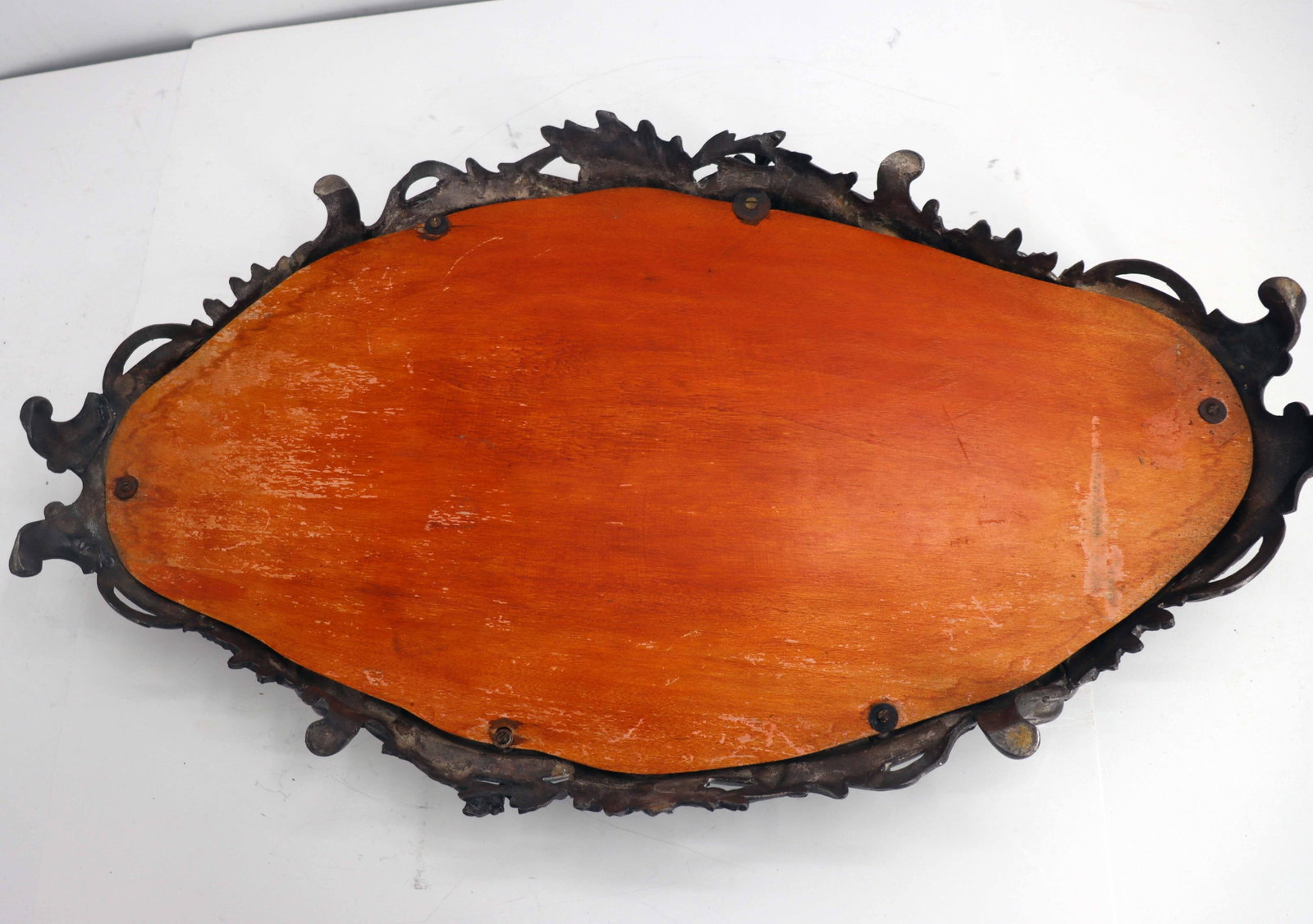 Antique Rococo Mirrored Platter Tray - 13