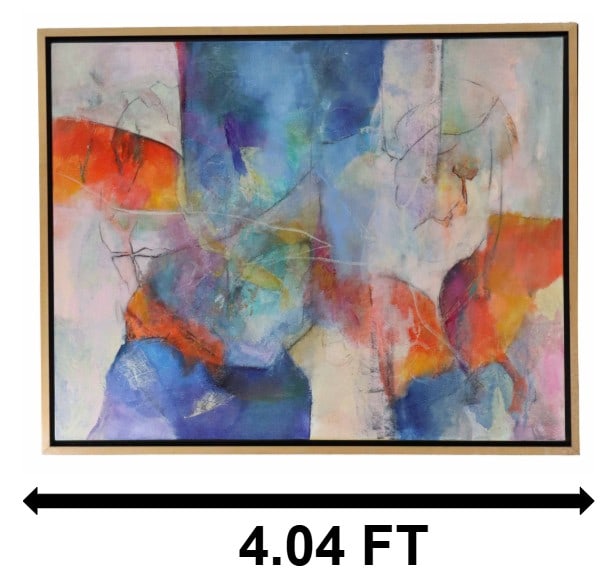 Hal Fielding (1928-2013) American, "First Contact" Acrylic and Copper on Canvas: Hal Fielding (1928-2013) American, "First Contact" Acrylic and Copper on Canvas. Signed and titled along with size and medium in pencil on back of canvas. Framed horizontally. 