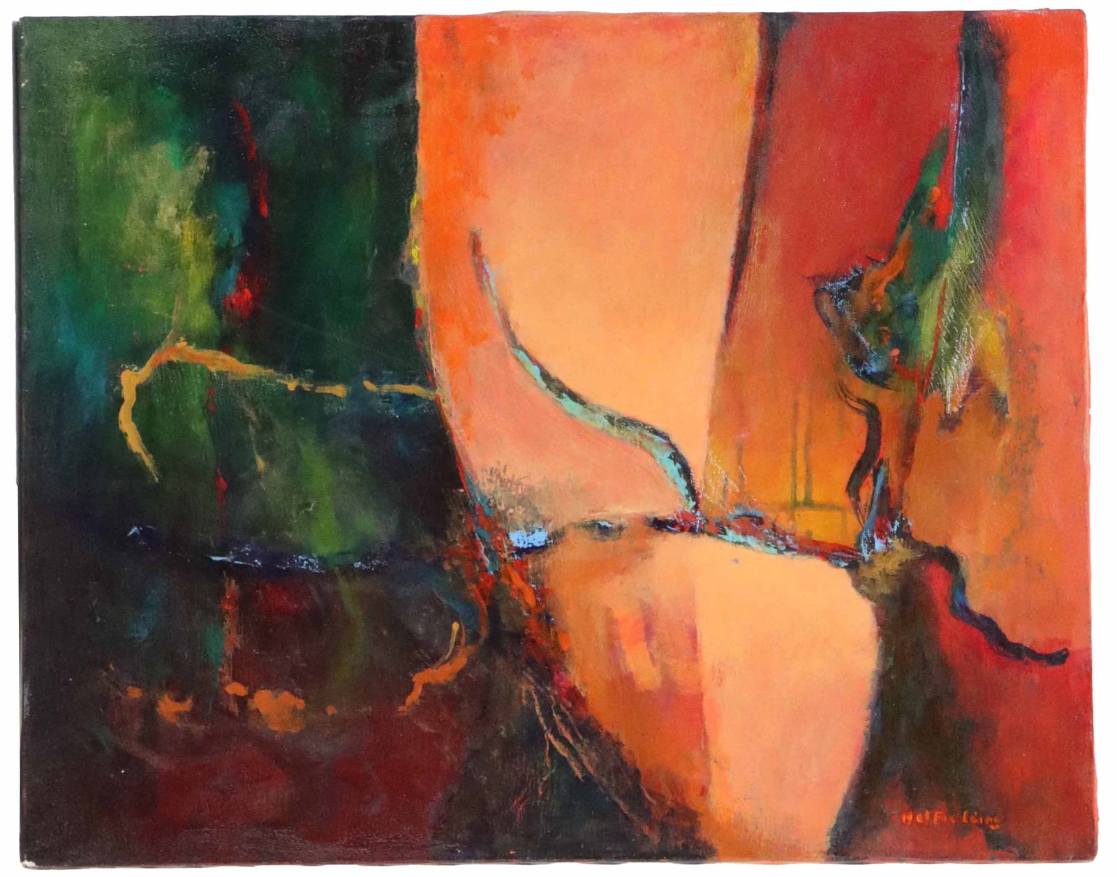 Hal Fielding (1928-2013) American, Acrylic on Canvas Abstract Expressionist "Witches Brew" (1 of 9)