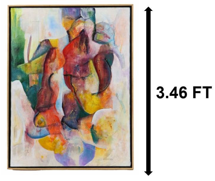 Hal Fielding (1928-2013) American, "Inmost Content" Oil on Canvas: Hal Fielding (1928-2013) American, "Inmost Content" Oil on Canvas. Abstract shapes and colors. Signed bottom right. Title written on back of stretcher. Framed vertically. Overall Size: