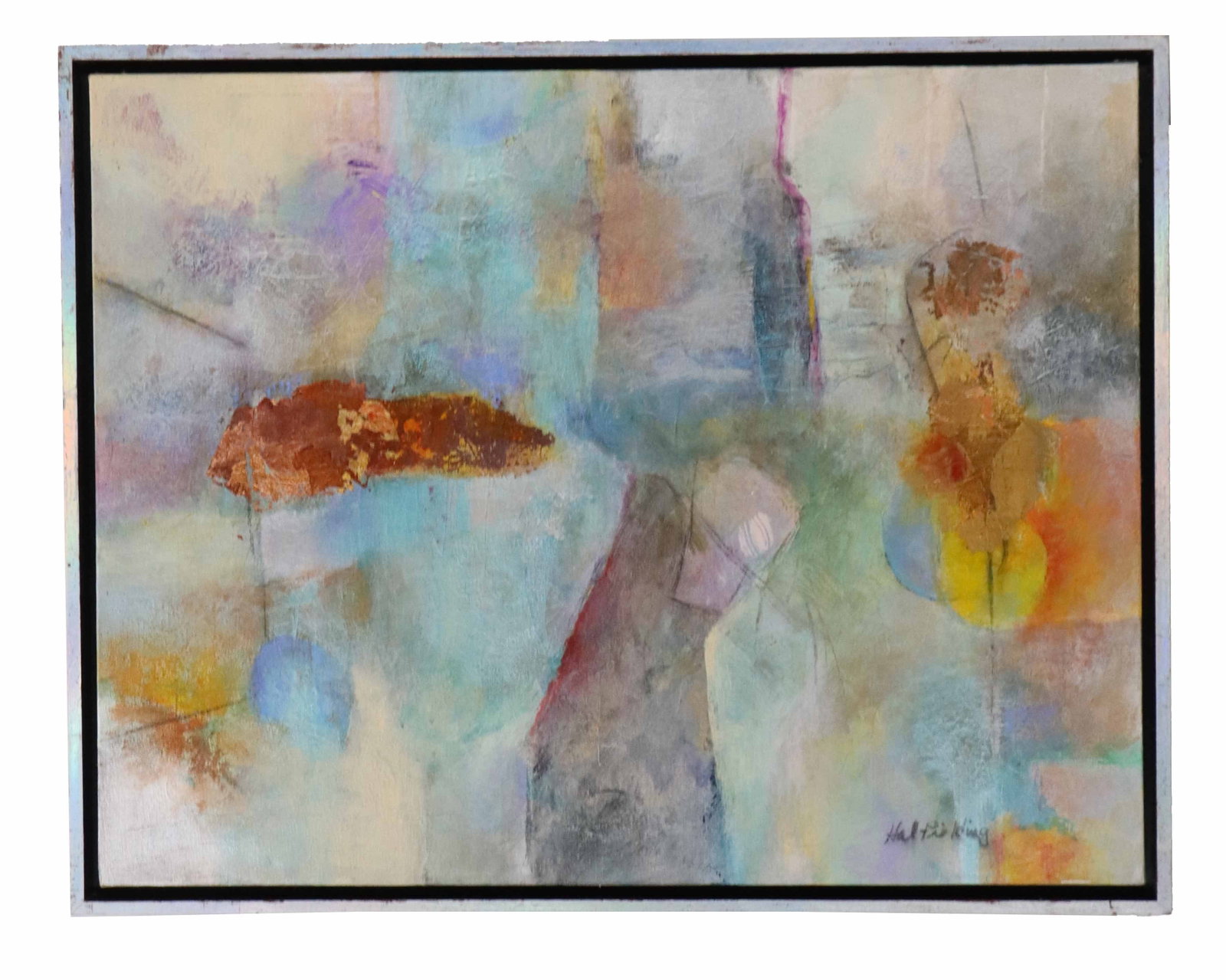Hal Fielding (1928-2013) American, Acrylic on Canvas Abstract Expressionist "Shining Vision" (1 of 9)