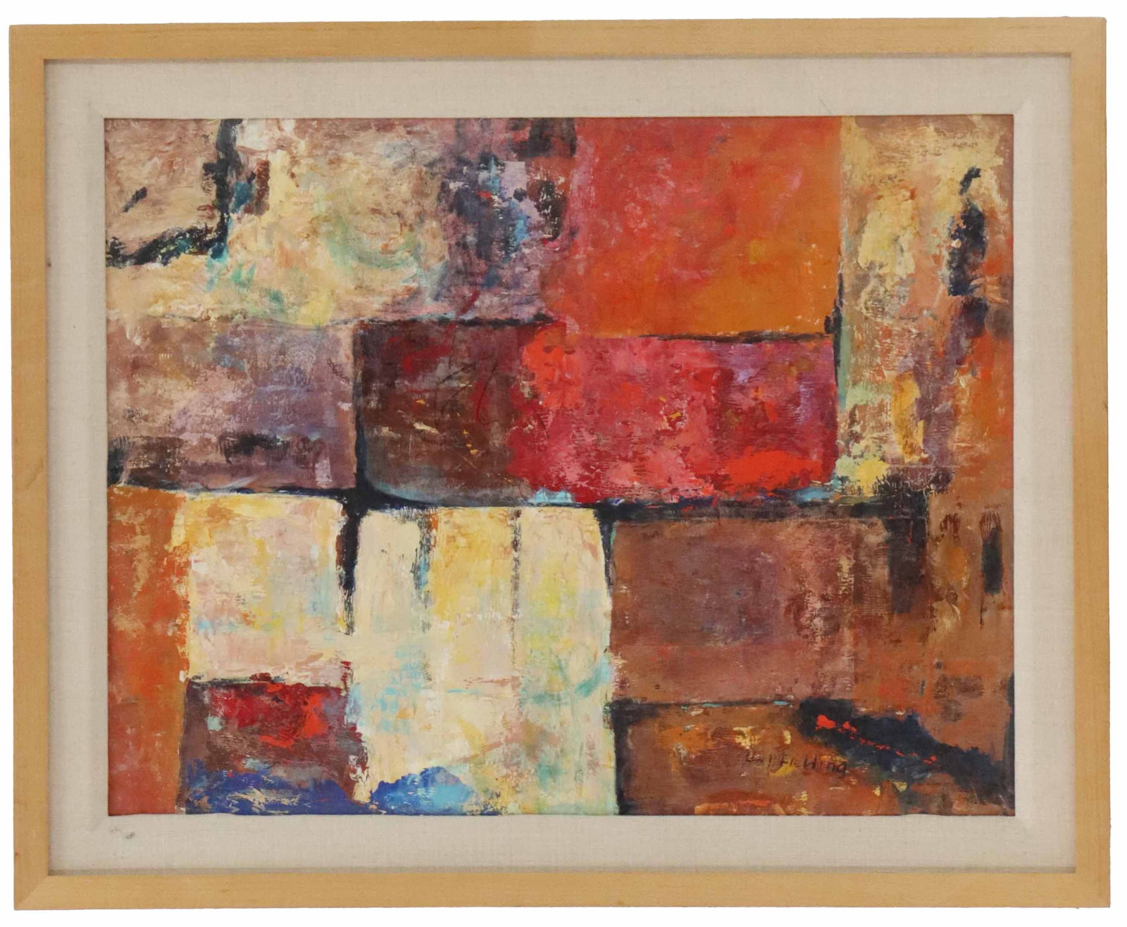 Hal Fielding (1928-2013) American, Acrylic on Canvas Abstract Expressionist (1 of 9)