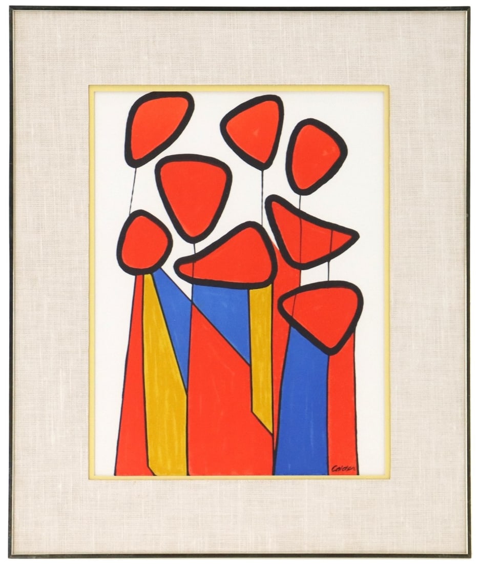 Alexander Calder (1898-1976) American, "Squash Blossoms" Original Framed Lithograph (1 of 10)