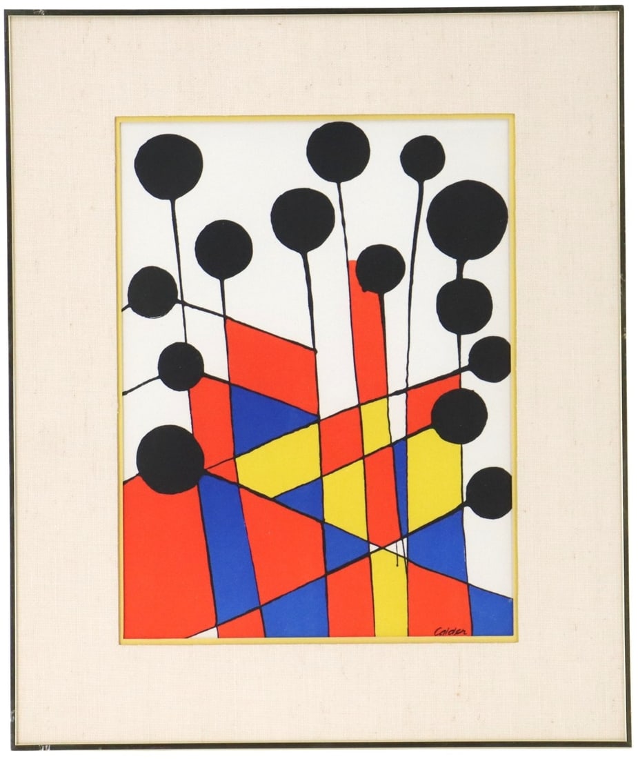 Alexander Calder (1898-1976) American, "Balloons" Original Framed Lithograph (1 of 9)
