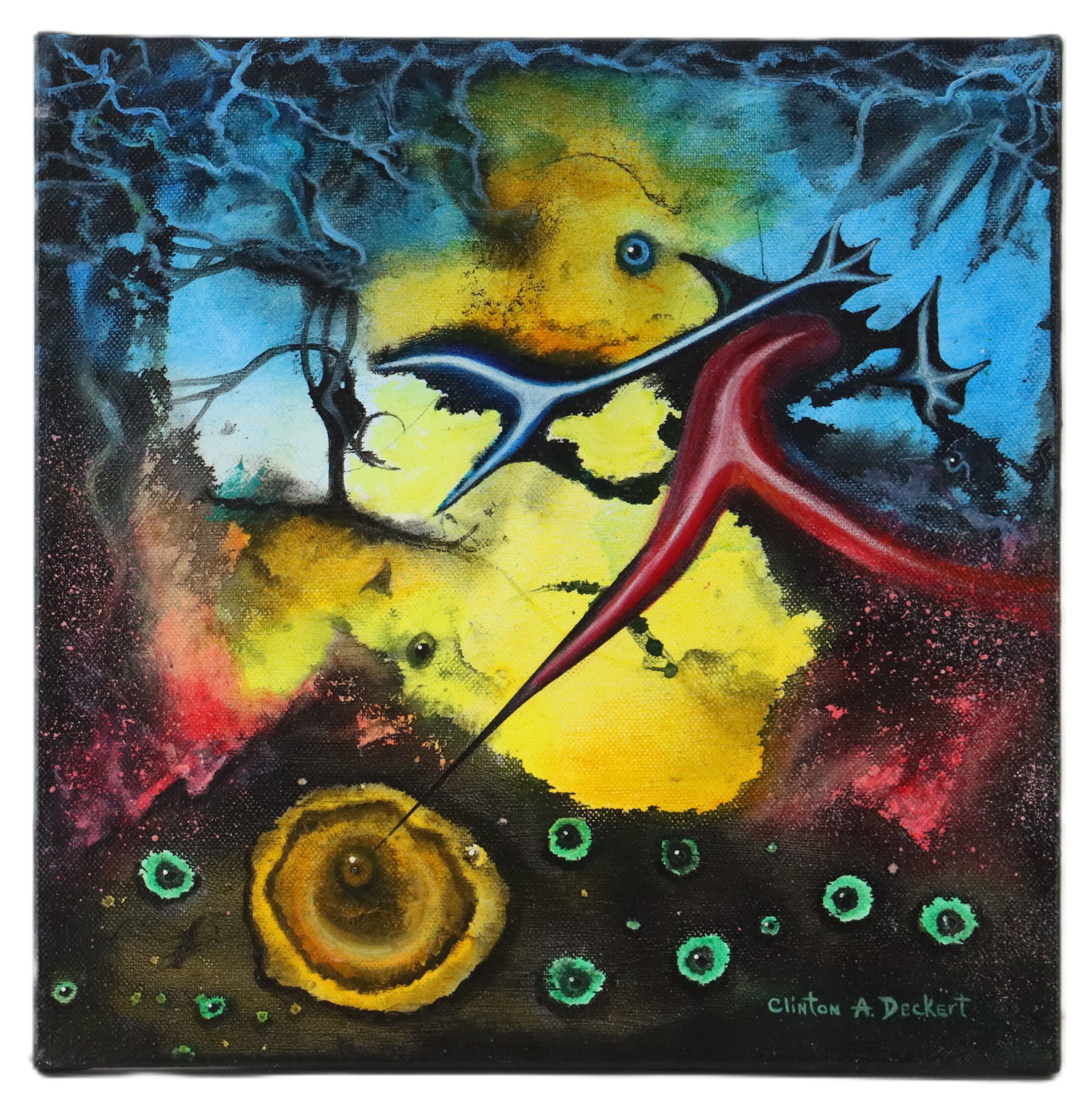 Clinton Deckert (21st Century) American, Oil on Canvas Surreal Abstract (1 of 9)