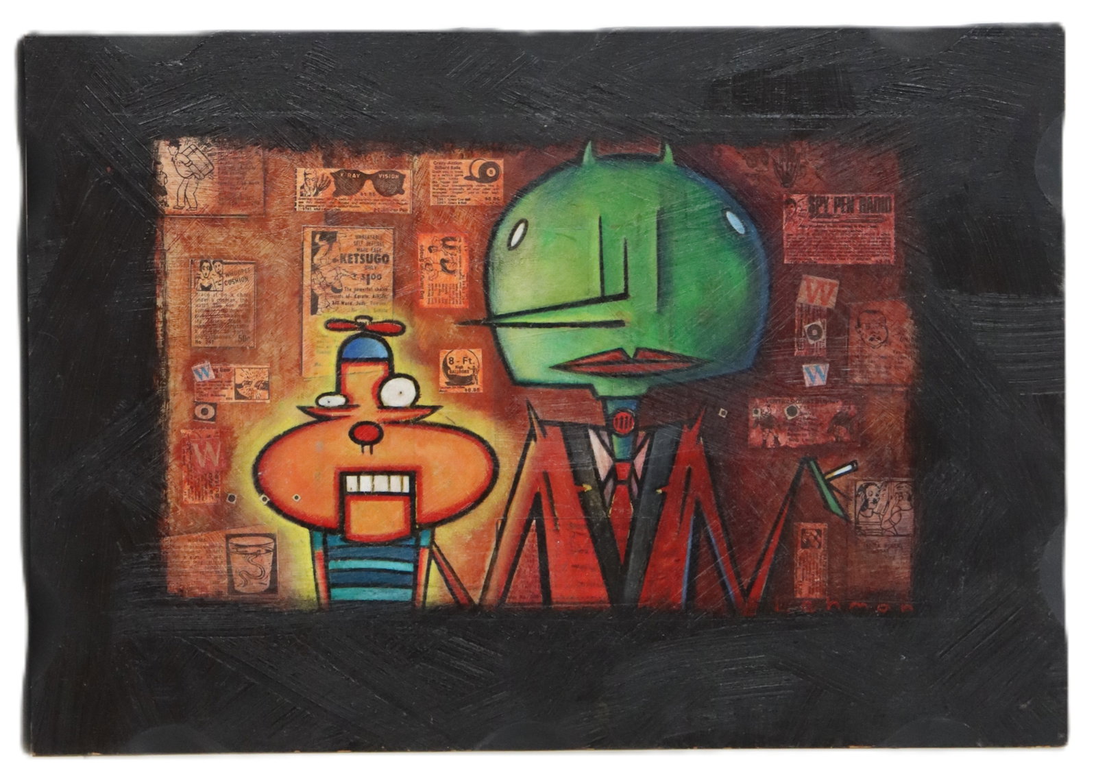 Michael Lehman (Born 1933) American, Mixed Media Abstract Figural Collage (1 of 9)
