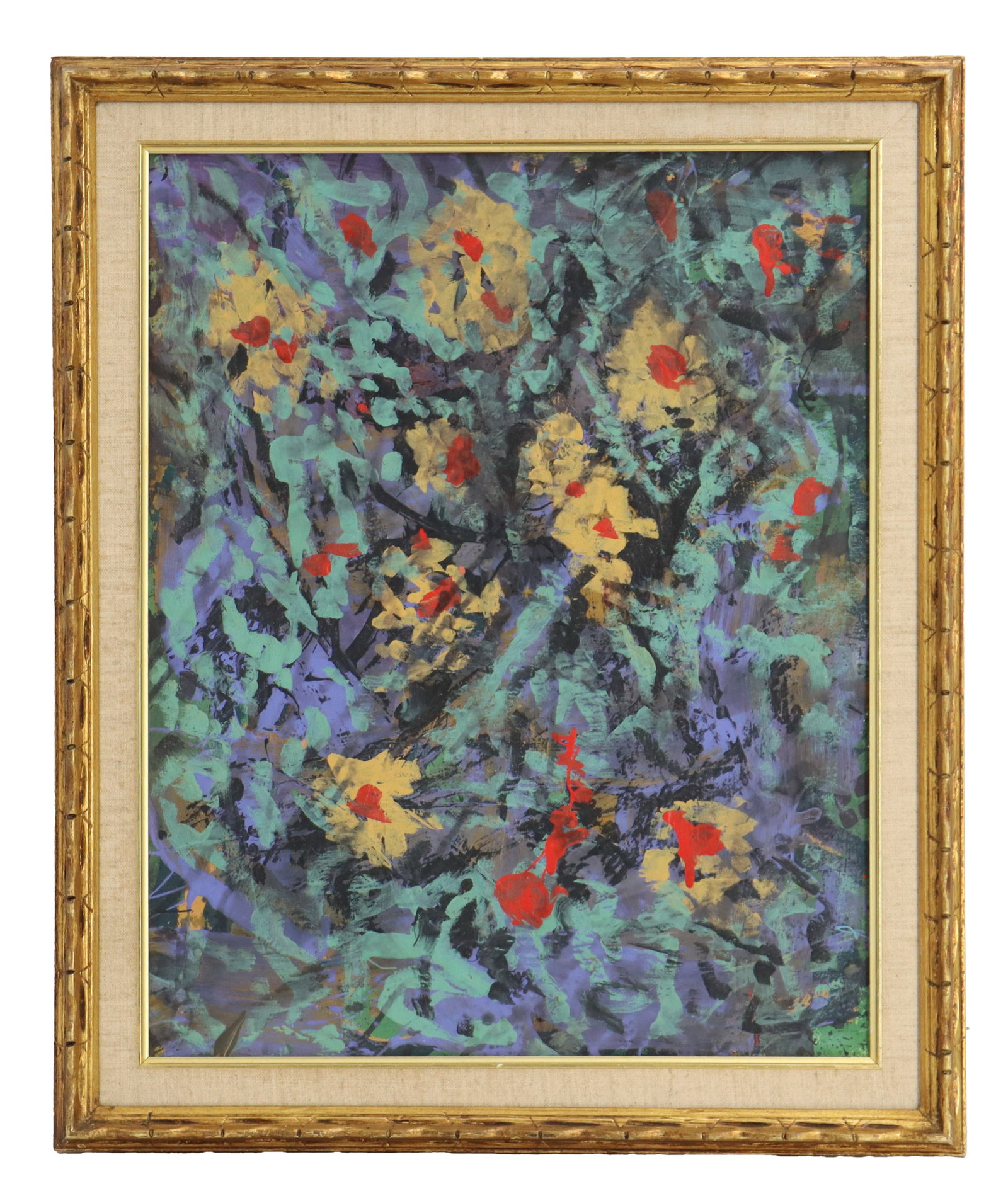 John Frates (Born 1943) American, Oil on Canvas Floral Abstract "Flowers" (1 of 8)