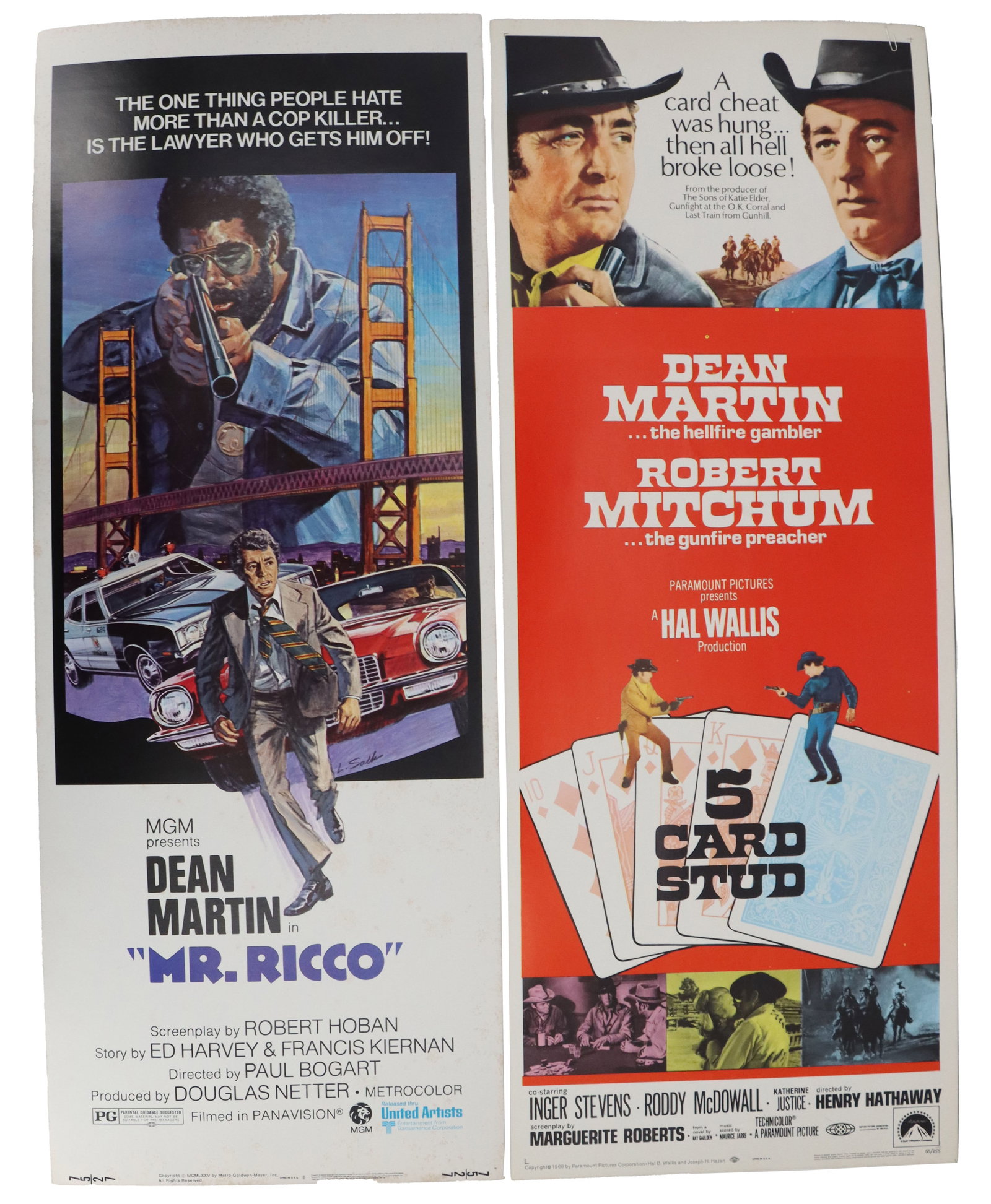 2 Dean Martin Poster Inserts - Mr. Rico & 5 Card Stud (1 of 15)