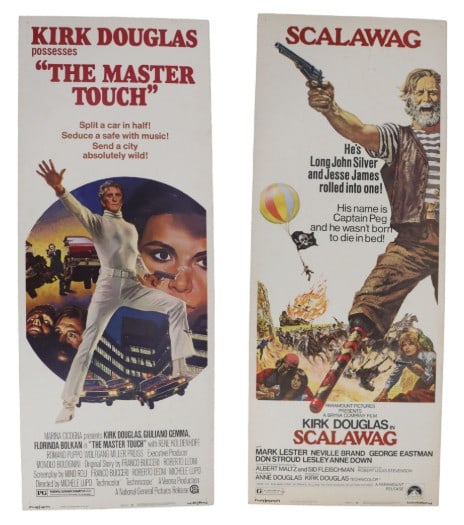 2 Kirk Douglas Insert Posters / The Master Touch & Scalawag: 2 KIRK DOUGLAS Movie Inserts Scalawag is a 1973 film directed by Kirk Douglas, his first of two films directed, the other being Posse. The film is a western re-telling of Treasure Island by Robe