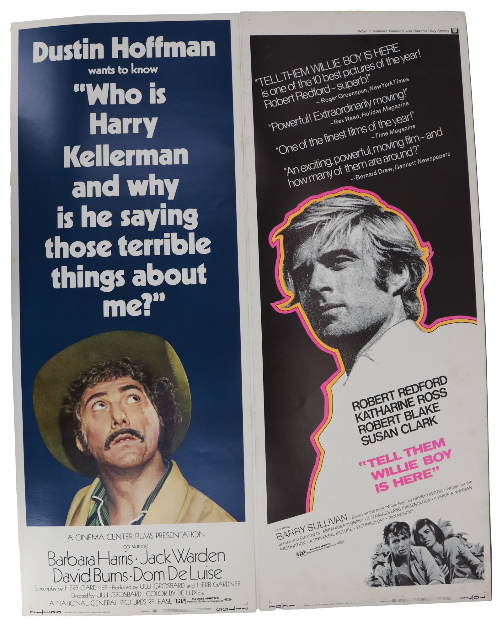HOFFMAN & REDFORD 2 MOVIE POSTER INSERTS (1 of 13)