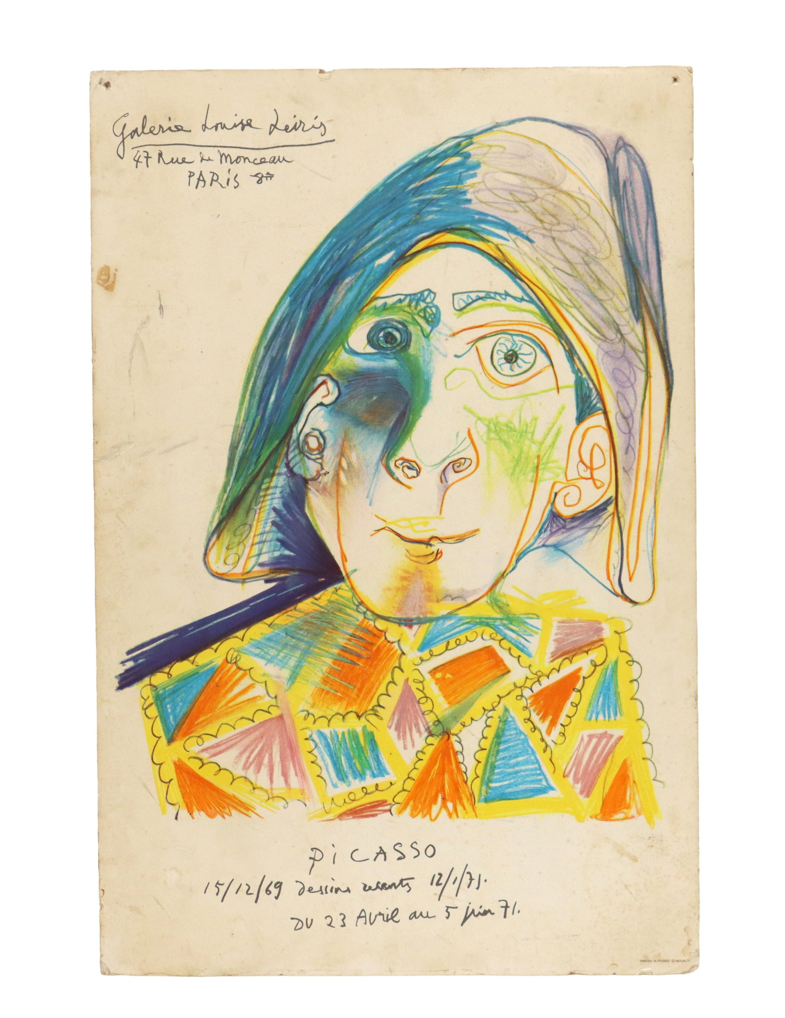 Vintage Picasso Poster, "Harlequin" (1 of 8)