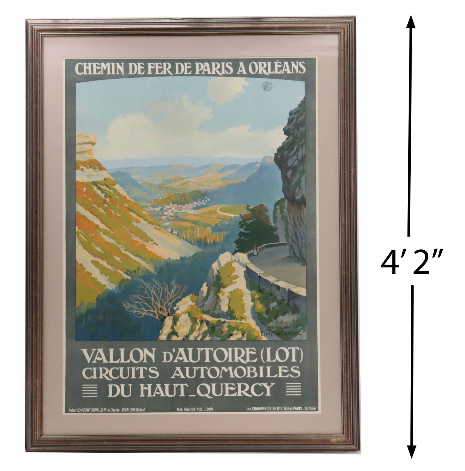 Constant Duval (1877-1956) French, 1924 Paris-Orleans Railway Travel Poster "Vallon d'Autoire" (1 of 17)