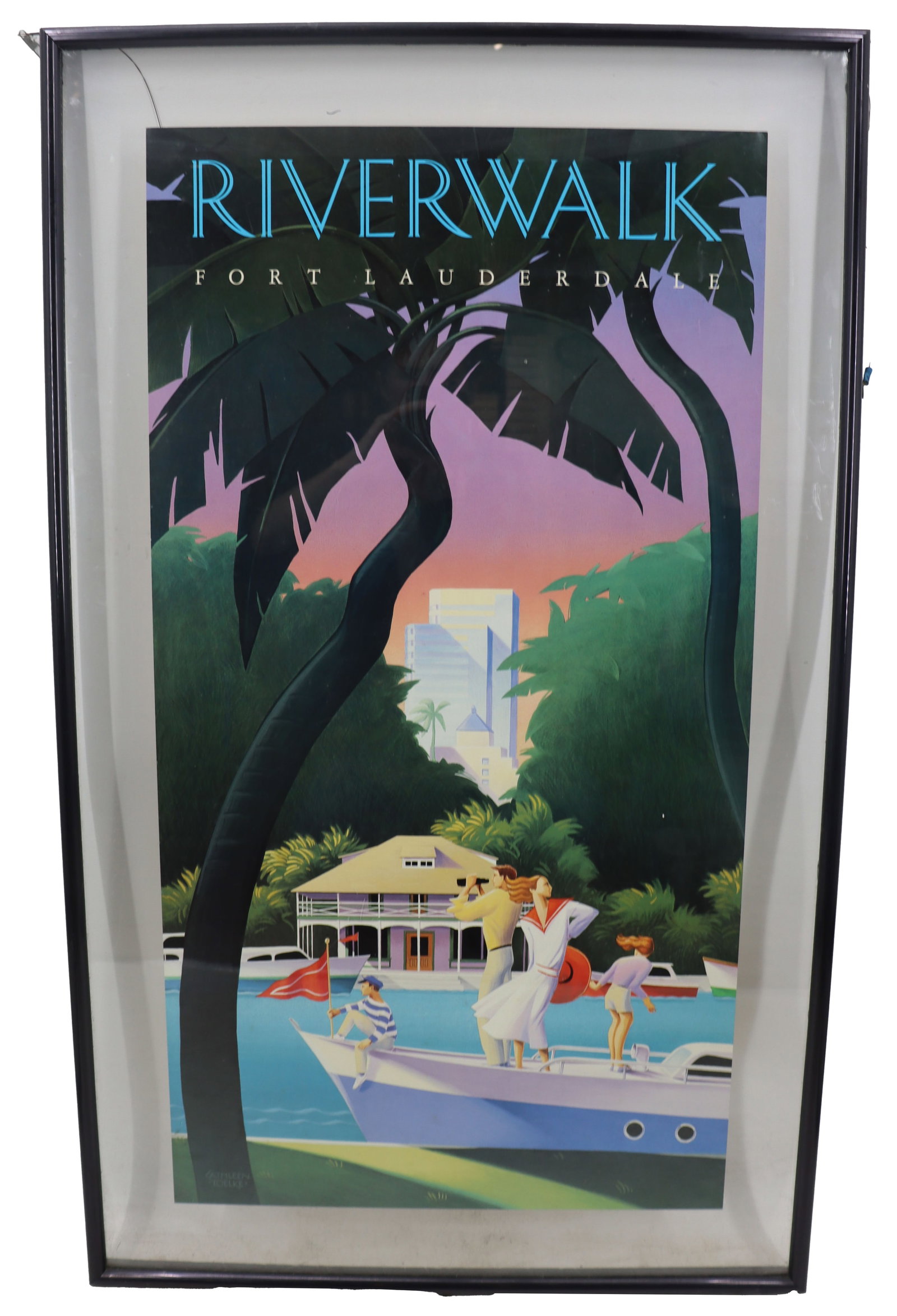 Cathleen Toelke, Fort Lauderdale Poster, "Riverwalk": Cathleen Toelke, Fort Lauderdale Poster, "Riverwalk". Toelke was a prolific American Illustrator of posters and book covers. The city commissioned the poster to encourage support for a planned $7