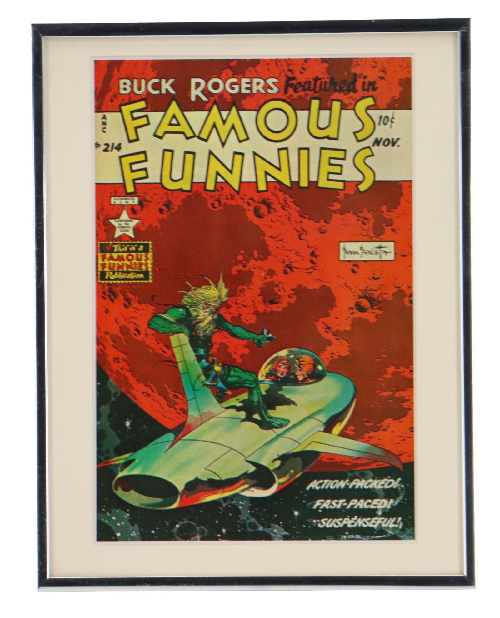 Framed "Buck Roger's Famous Funnies #14" Comic Book with Cover and Pencils by Frank Frazetta (1 of 9)