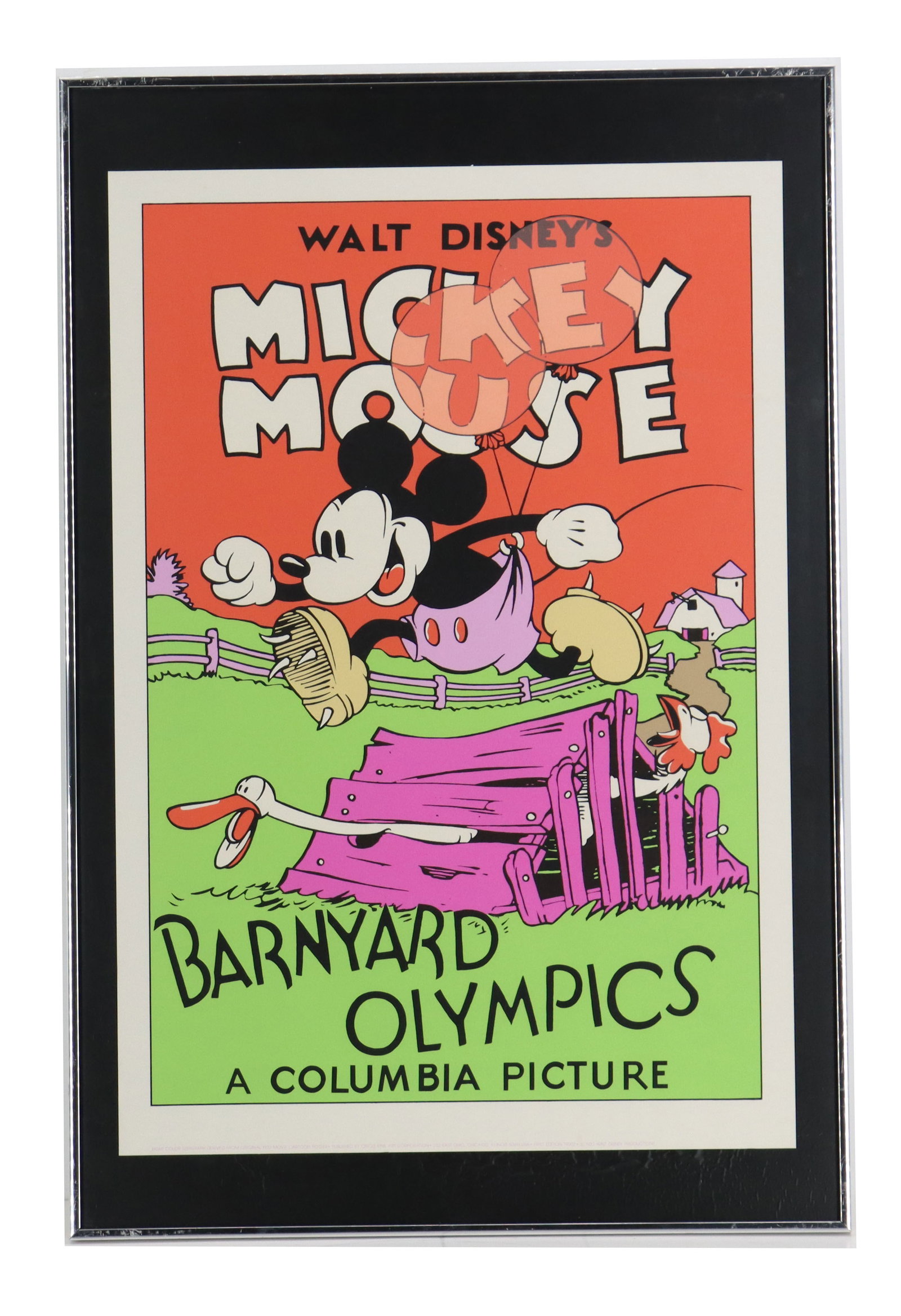1932 Walt Disney's Mickey Mouse "Barnyard Olympics" Serigraph Poster (1 of 10)