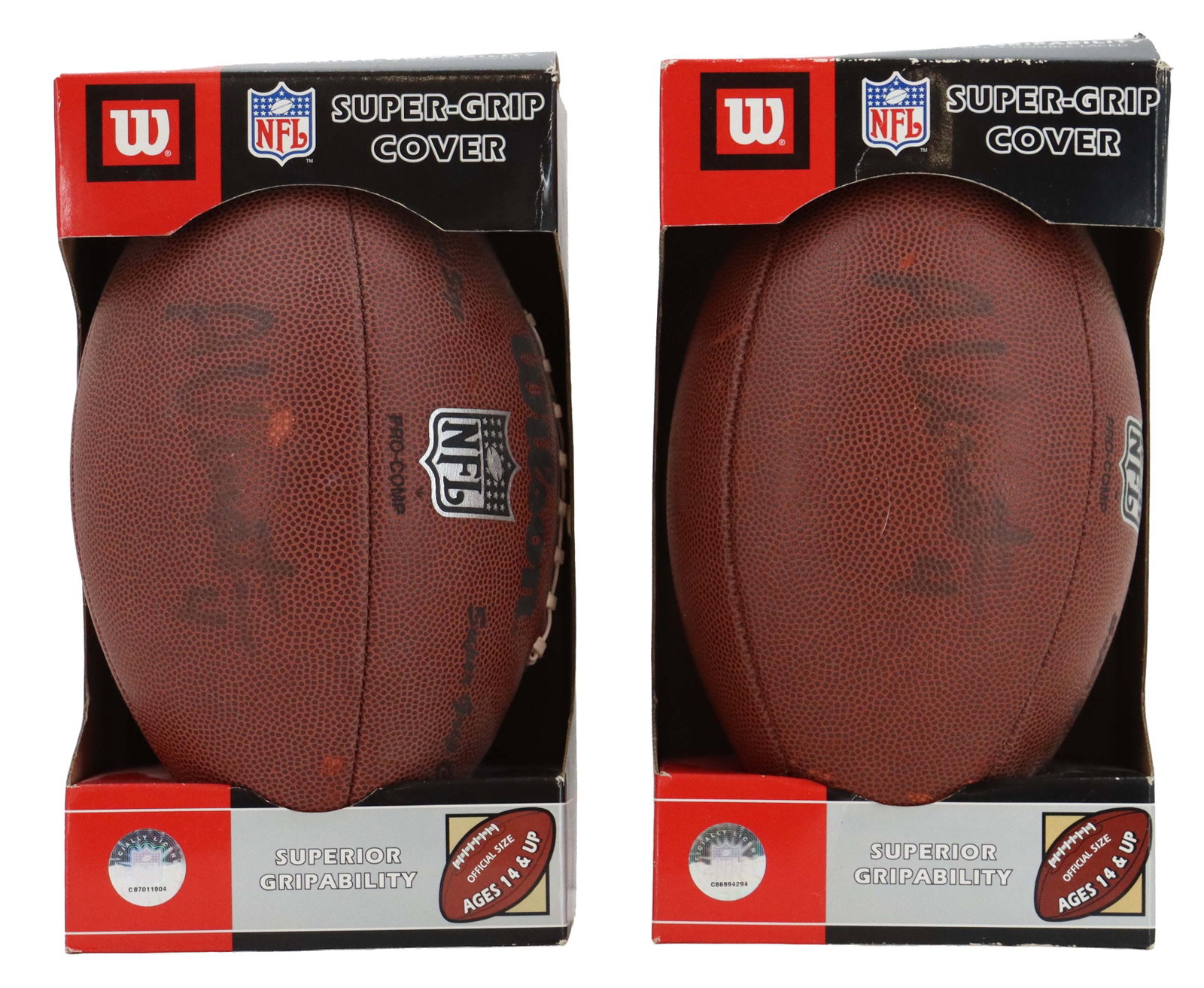 (2) Adam Vinatieri, Jr. (New England Patriots) Signed Footballs (1 of 18)