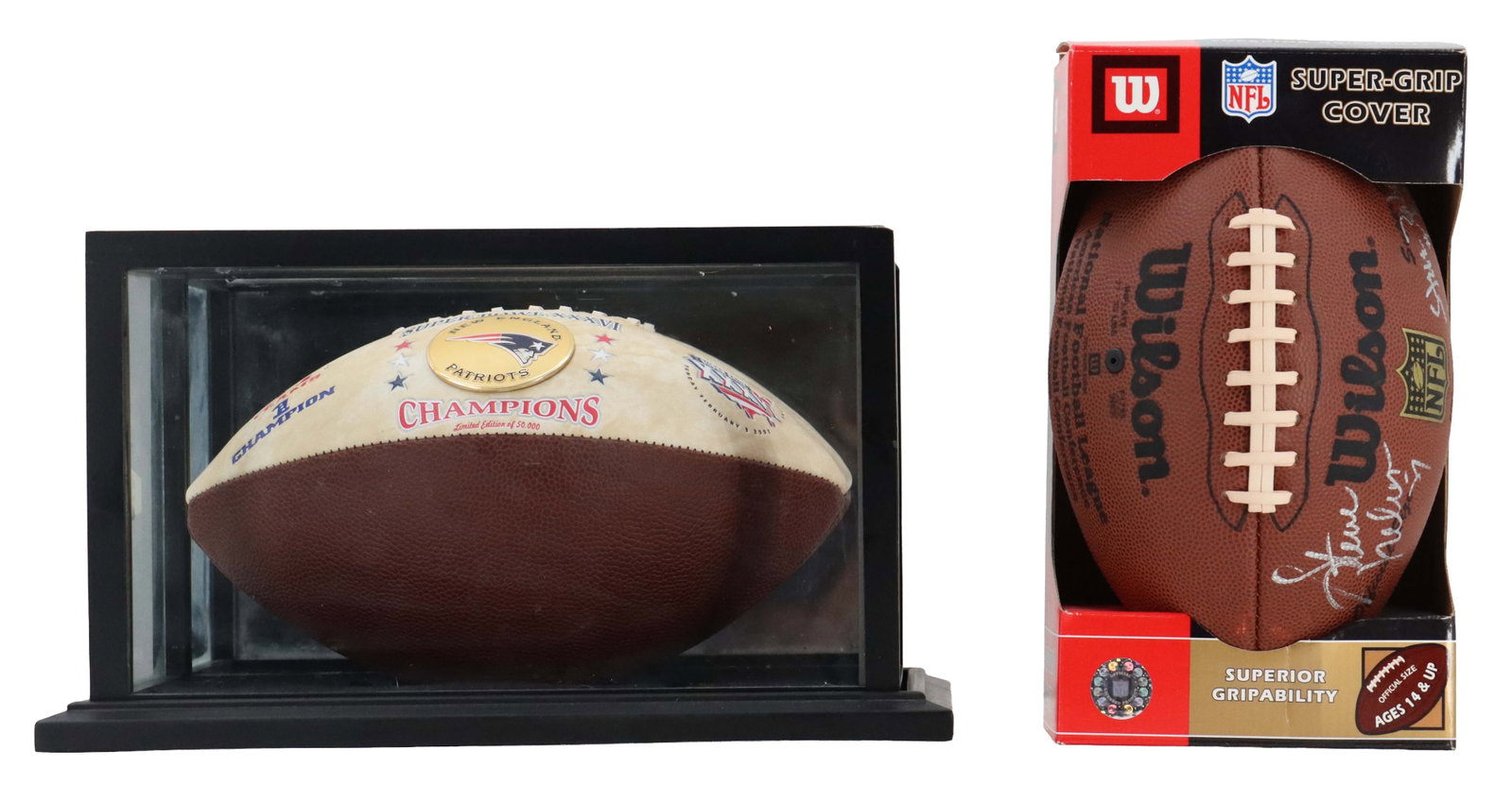 (2) Footballs Signed by Steve Nelson and Steve Zabel (1 of 20)
