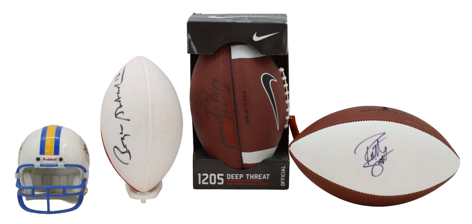 Football Memorabilia - (3) Signed Footballs, (1) Super Bowl Replica Helmet (1 of 20)