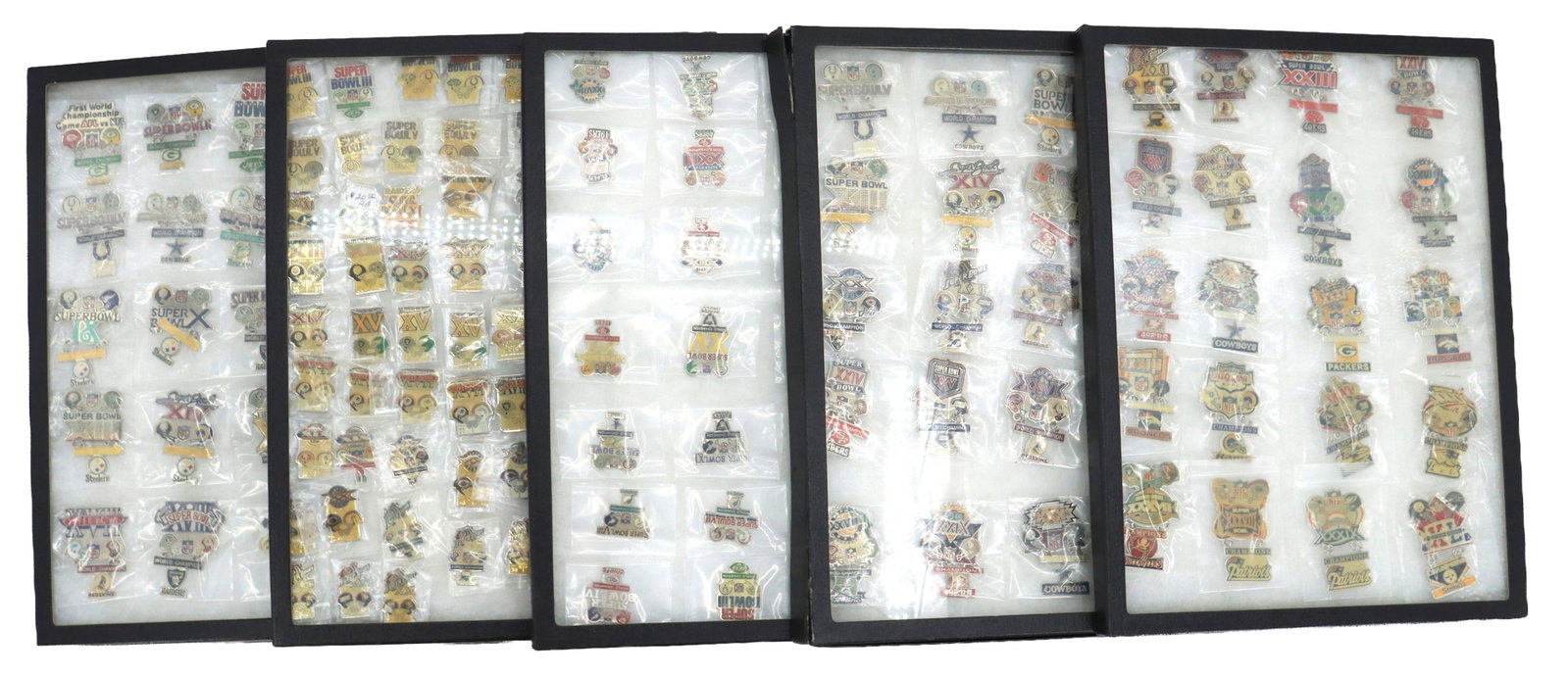 NFL Super Bowl Commemorative Lapel Pins in Shadowboxes (1 of 14)