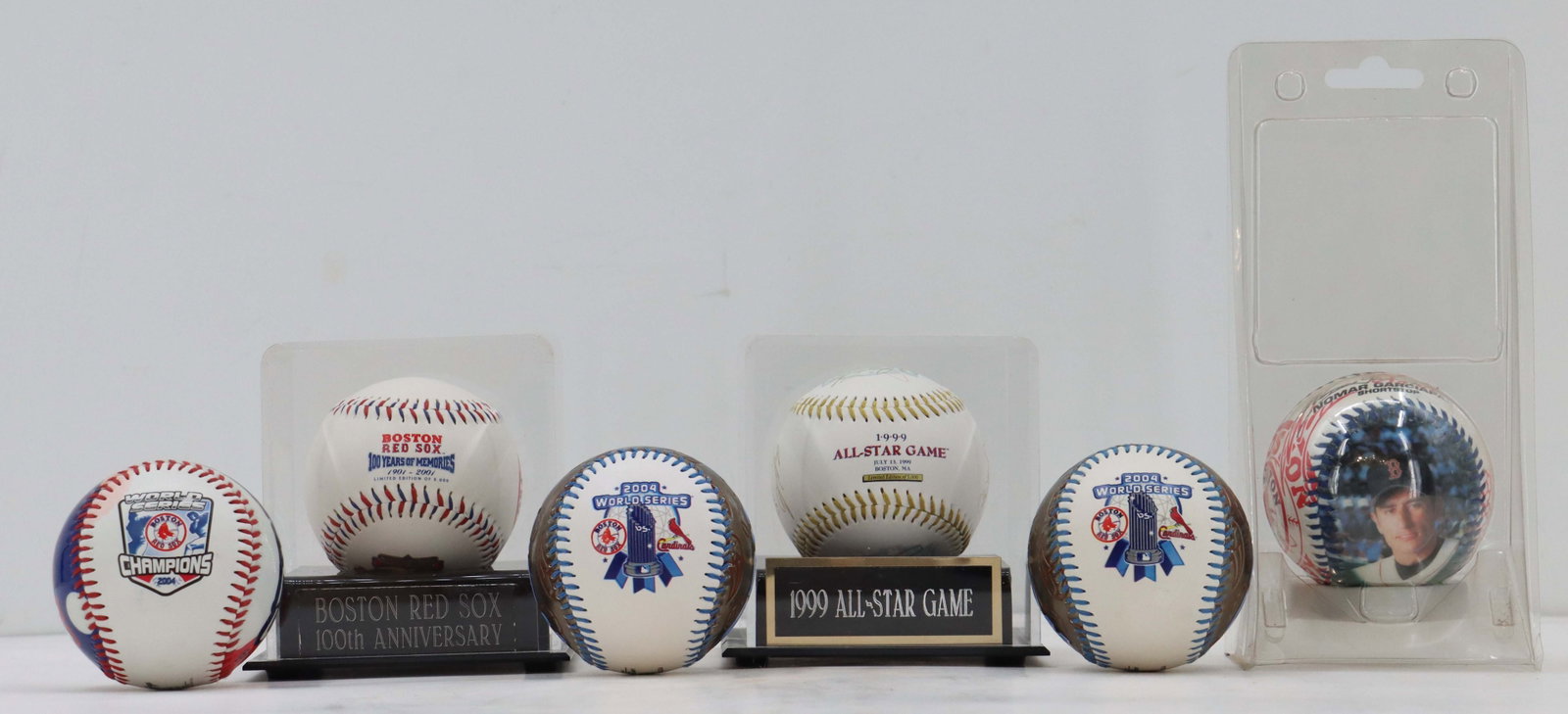 (6) Signed Red Sox Commemorative Baseballs - 3