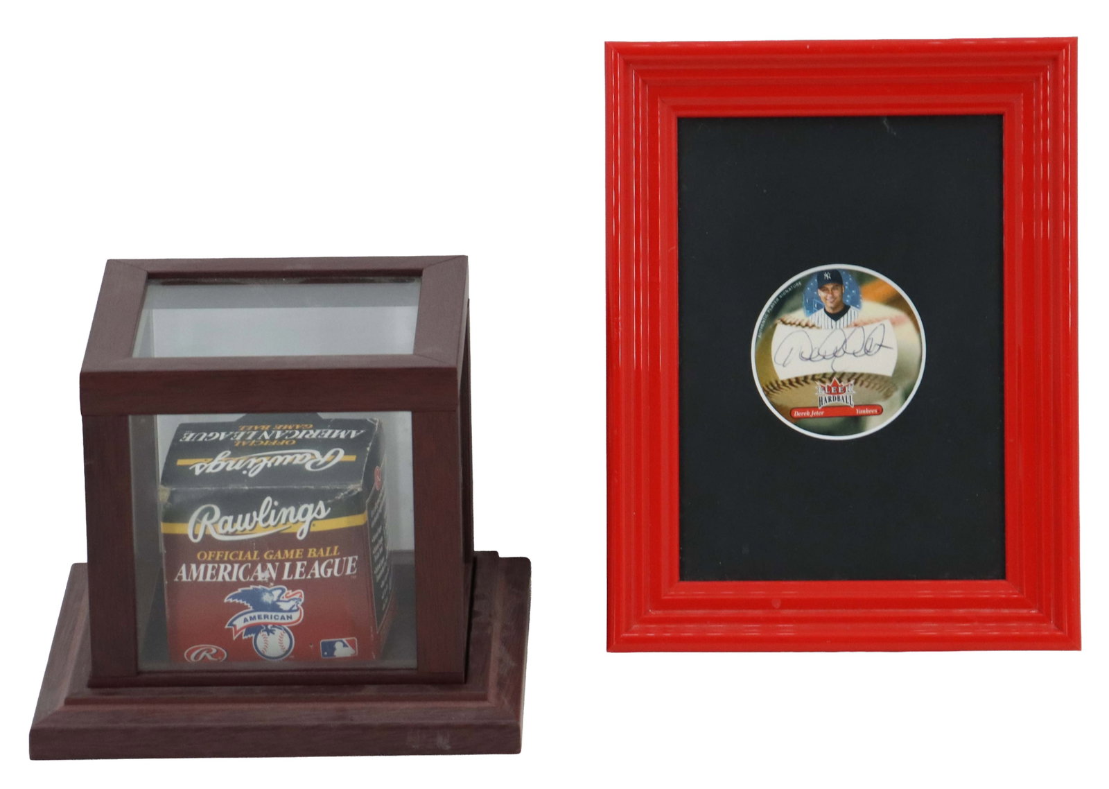 Baseball Signed by Don Mattingly and Framed Baseball Fragment Signed by Derek Jeter (1 of 14)