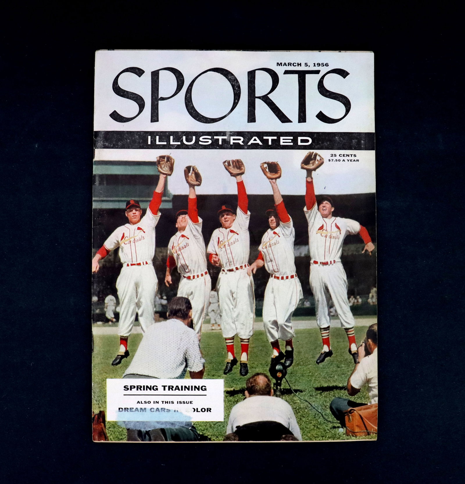 March 5, 1956 Sports Illustrated: March 5, 1956 Sports Illustrated. Sports Illustrated published March 5, 1956, spotlighting the Cardinals spring training, as well as a feature on dream cars. Size: 11 1/2 x 8 1/4 in. Sports