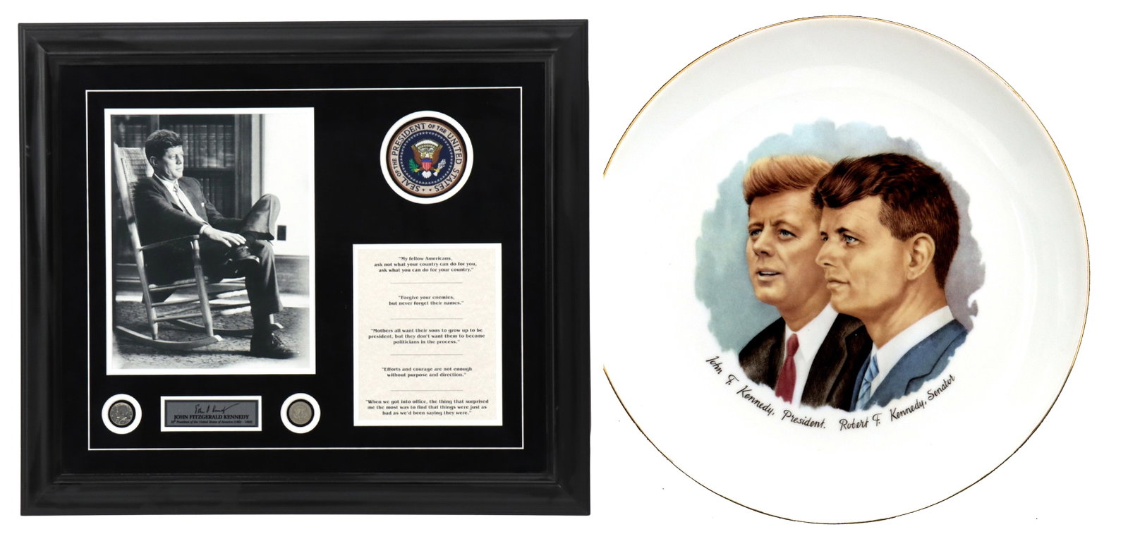 Framed John F. Kennedy Commemorative Wall Plaque "Ask Not What Your Country Can Do For You" and (1 of 19)