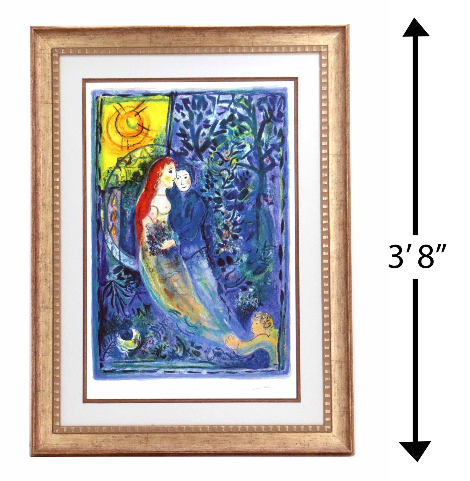 Marc Chagall (1887-1985) Russian/French, "The Wedding" Numbered Giclee: Marc Chagall (1887-1985) Russian/French, "The Wedding" Numbered Giclee. Signature in print bottom right. Numbered 117/300 in pencil bottom left. Overall Size: 42 1/2 x 31 1/2