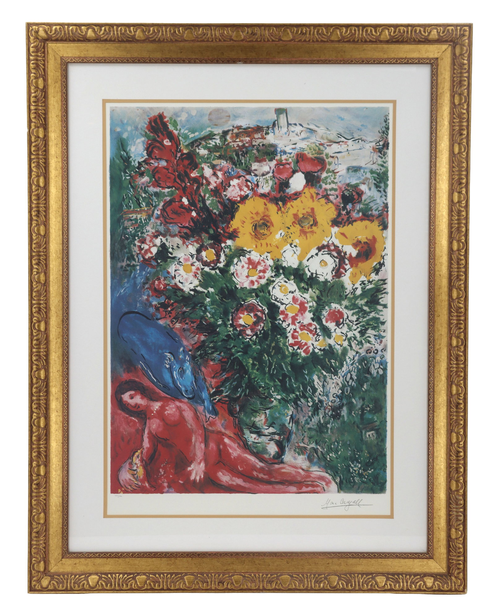 Marc Chagall, Abstract Lithograph, "Les Soucis" (1 of 11)