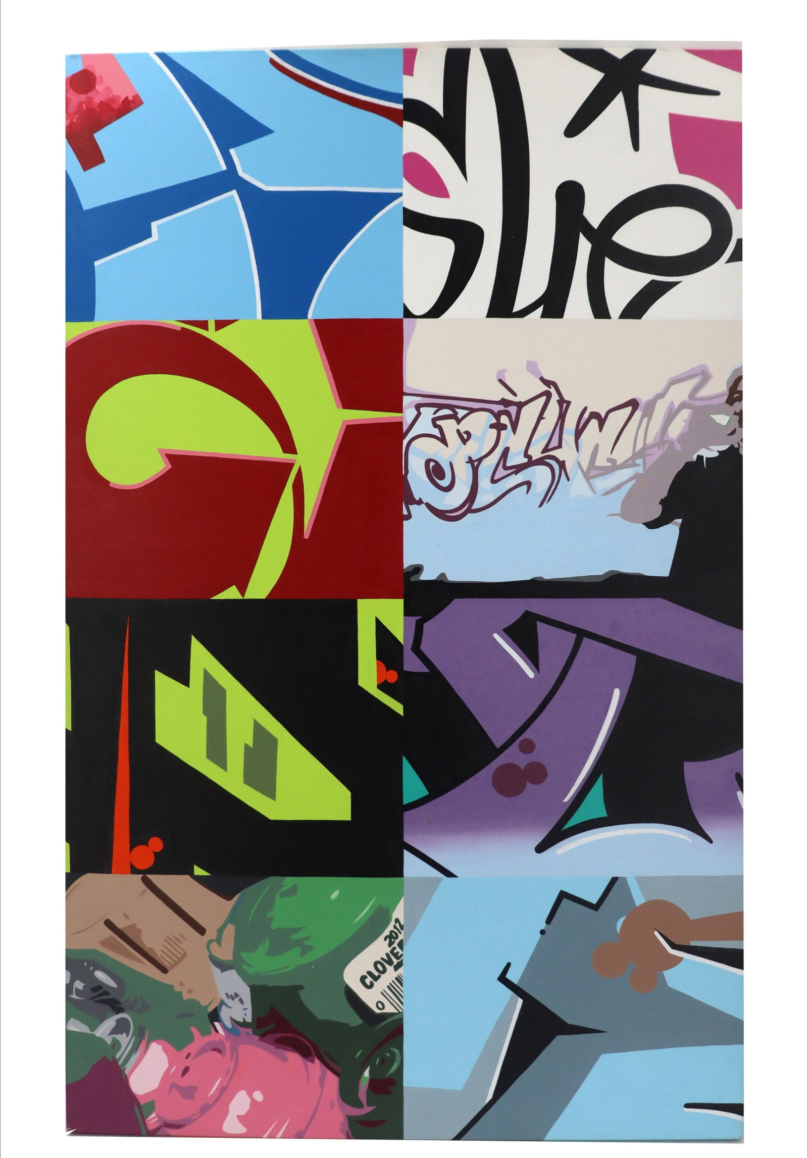Andres Guerrero, 20th/21st Century American, Large Mixed Media Pop Art Painting: Andres Guerrero, 20th/21st Century American, Large Mixed Media Pop Art Painting. Andres Guerrero is a contemporary artist working in San Francisco and exhibiting at Guerrero Gallery. He is the former