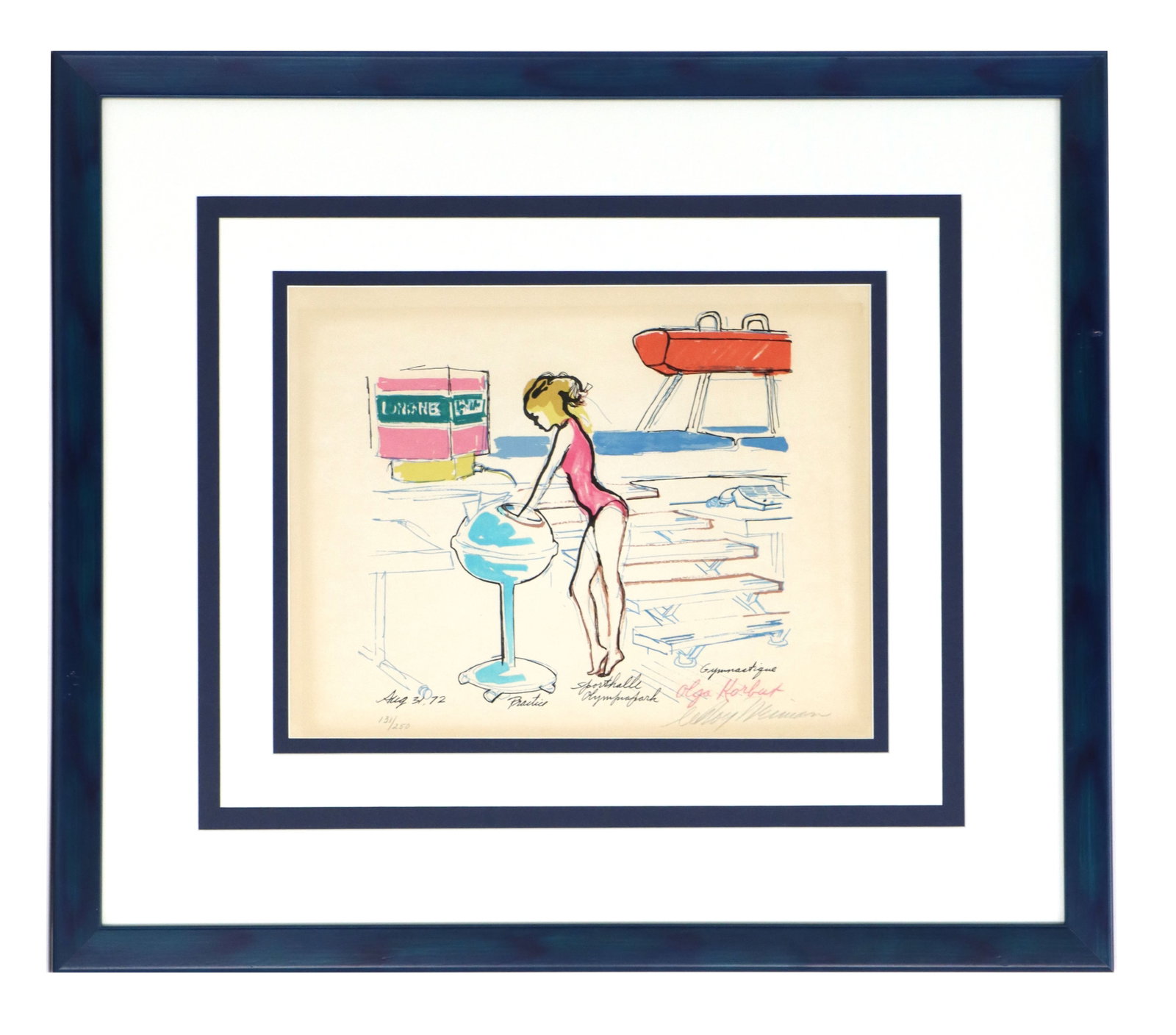 LeRoy Neiman (1921-2012) American, 1972 Serigraph Print Sports Illustration "Olga Korbut" (1 of 12)