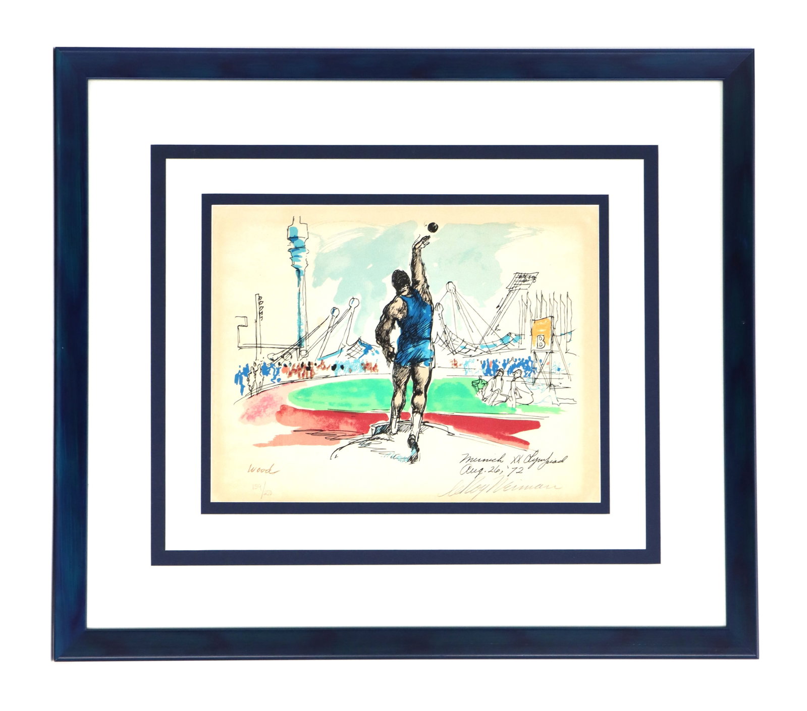 LeRoy Neiman (1921-2012) American, 1973 Serigraph Print Expressionist Sports Illustration "The Shot (1 of 10)