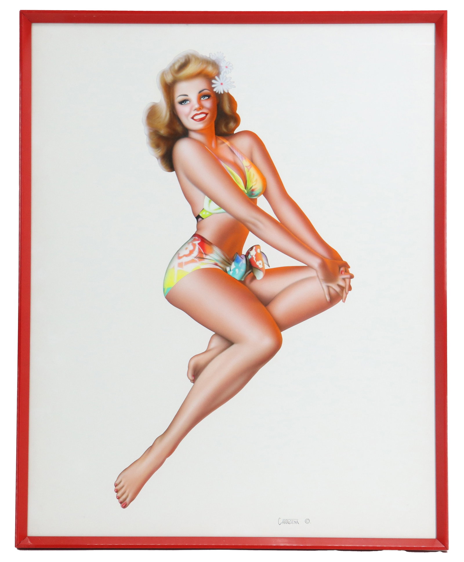 Carlos Cartagena (Born 1991) Puerto Rico, Lithograph Pin-Up of Hawaiian Girl (1 of 12)