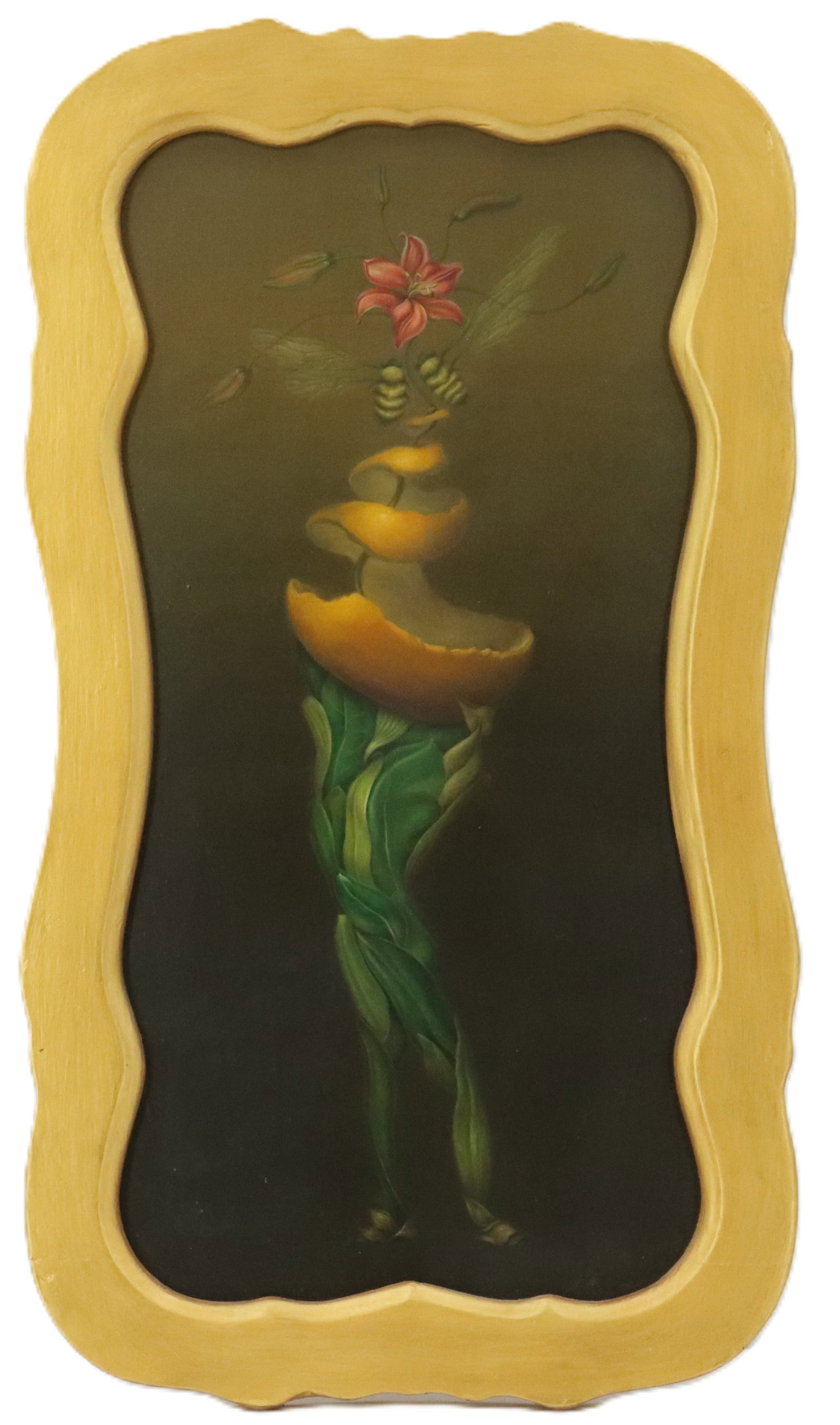 Jennifer Knaus (Born 1963) American, "Miss February" Surrealist Oil on Board (1 of 8)