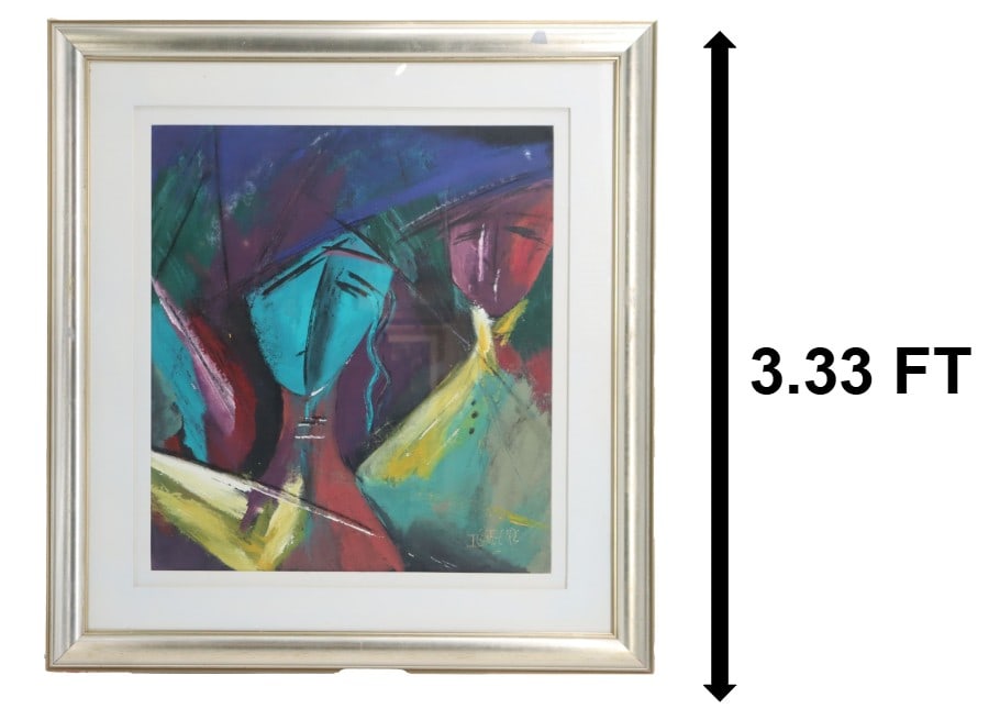 I. Gregoire (20th Century) Large Acrylic on Canvas Abstract Portrait (1 of 15)