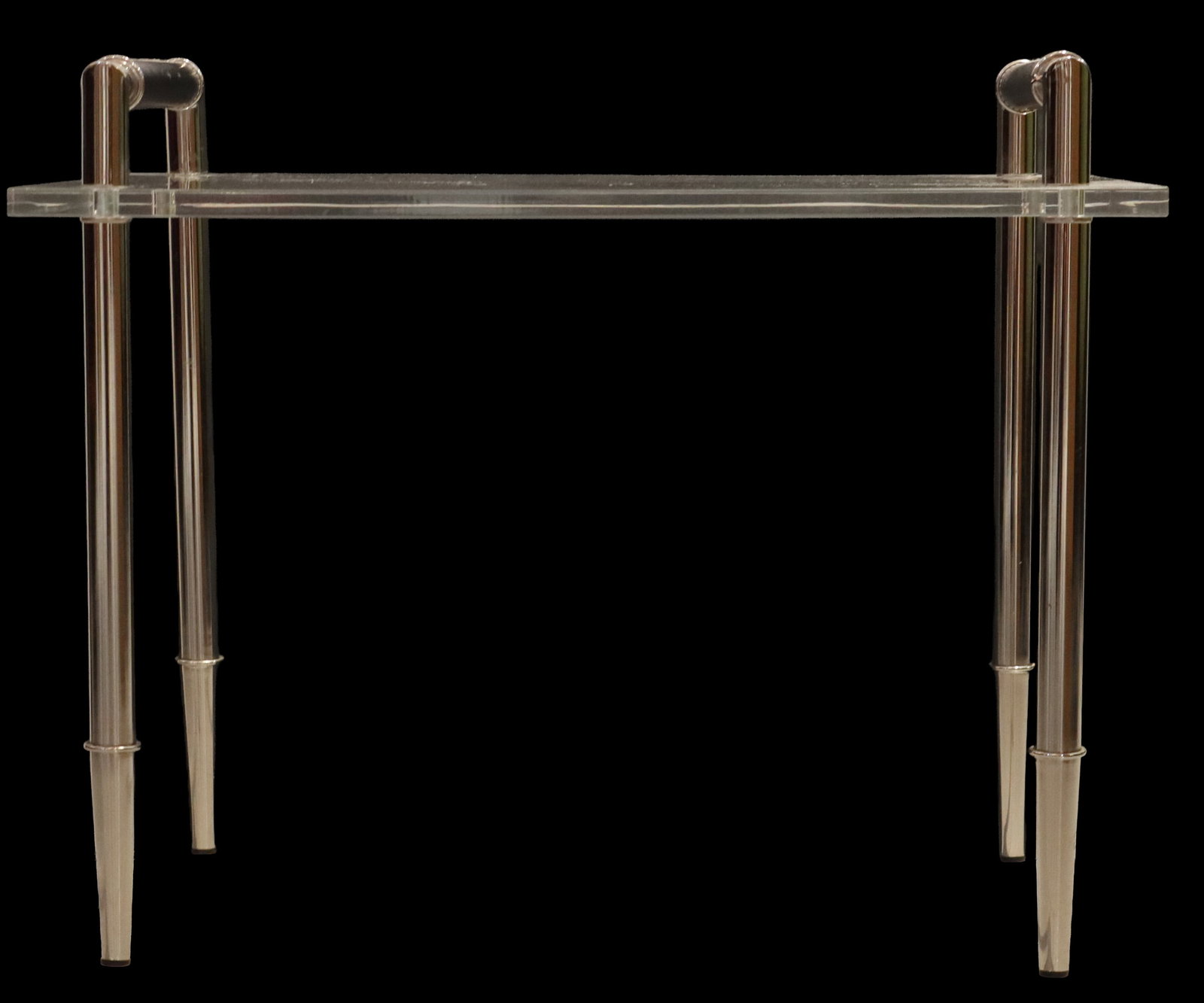 Mid Century Modern Nickel-Plated Steel and Lucite Side Table (1 of 16)