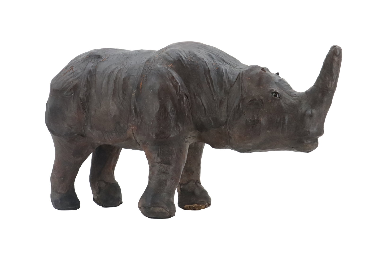 Vintage Dimitri Omersa for Abercrombie & Fitch Leather Rhinoceros Footstool (1 of 18)
