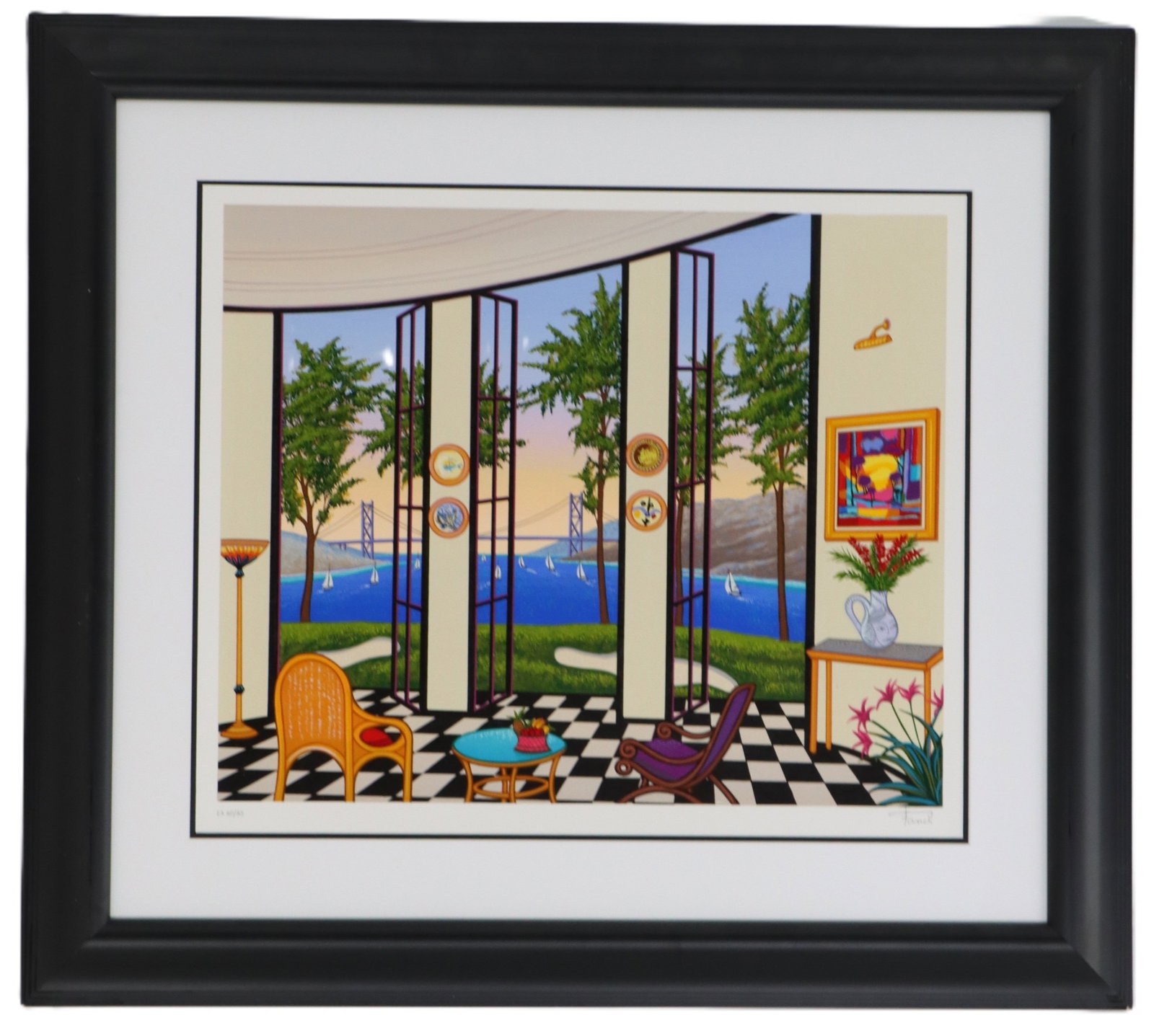 Fanch (Francois Ledan) (Born 1960) French, Limited Edition Artist's Proof Modernist Interior Scene (1 of 9)