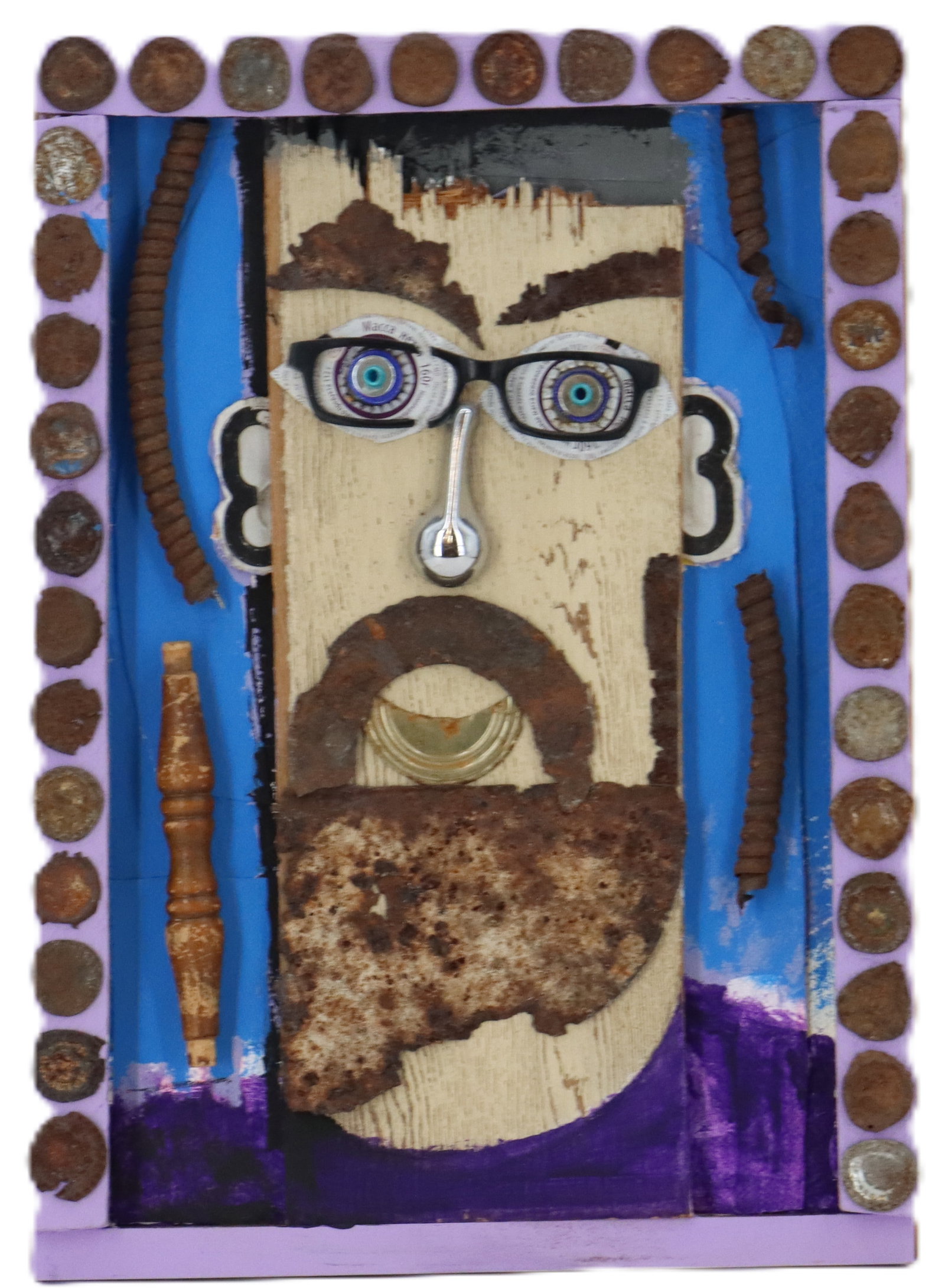 Bill Healy (Born 1960) American, "Saturday Afternoon Selfie" Mixed Media Assemblage (1 of 14)