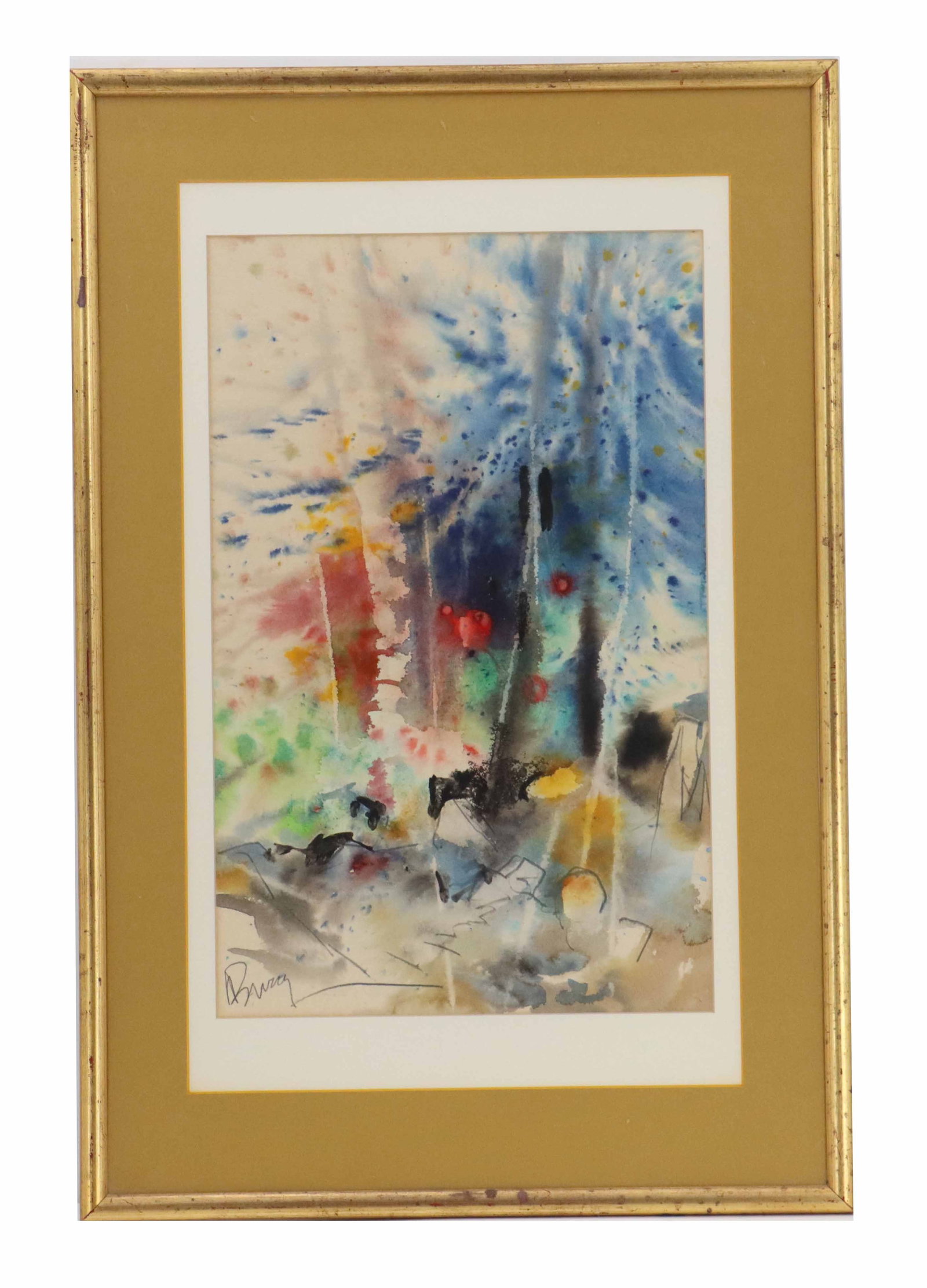 Werner Carl Burger (1925-2023) American, Watercolor on Paper Abstract Expressionist Landscape (1 of 9)