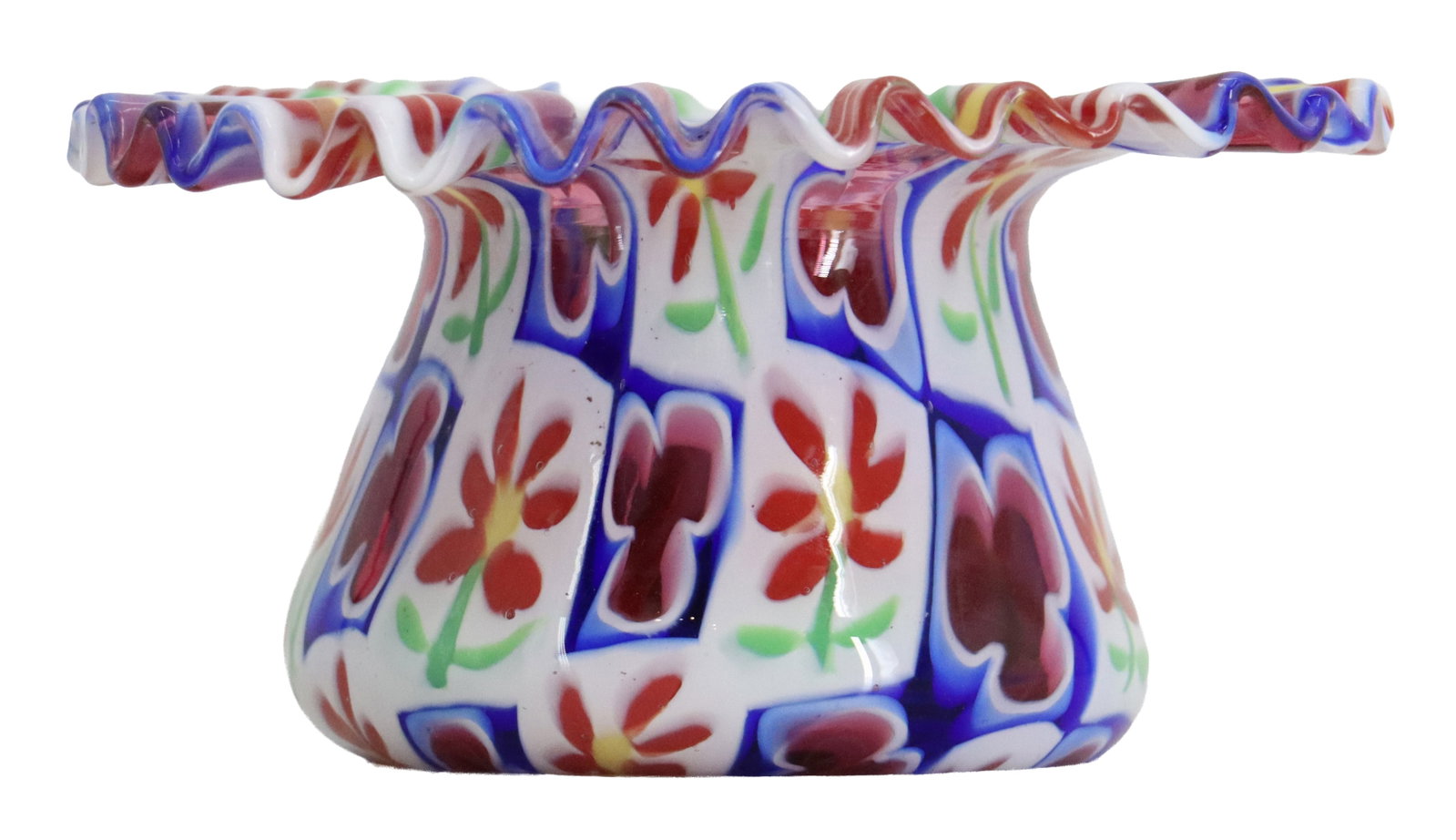 Murano Floral Bowl with Toso Millefiore Ruffled Edge (1 of 11)