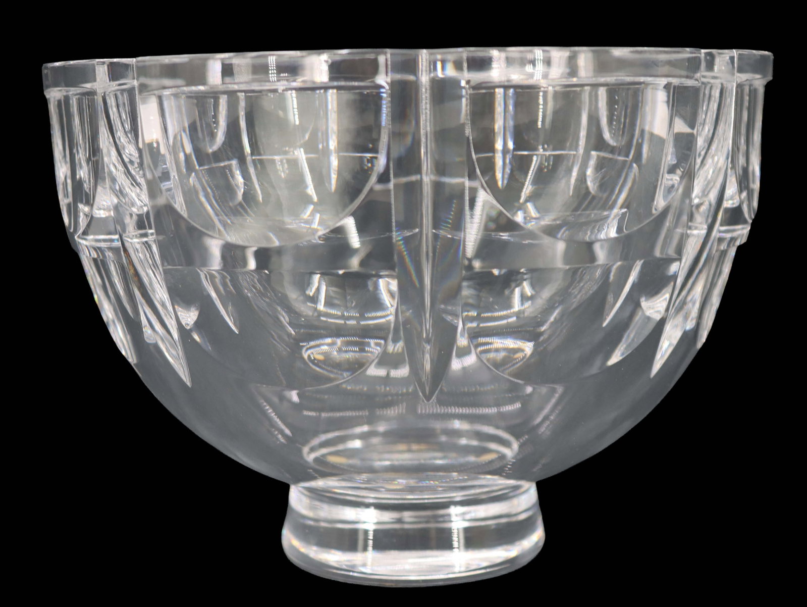 Simon Gate (1883-1945) Swedish, Orrefors Crystal "Thousand Windows" Bowl (1 of 9)