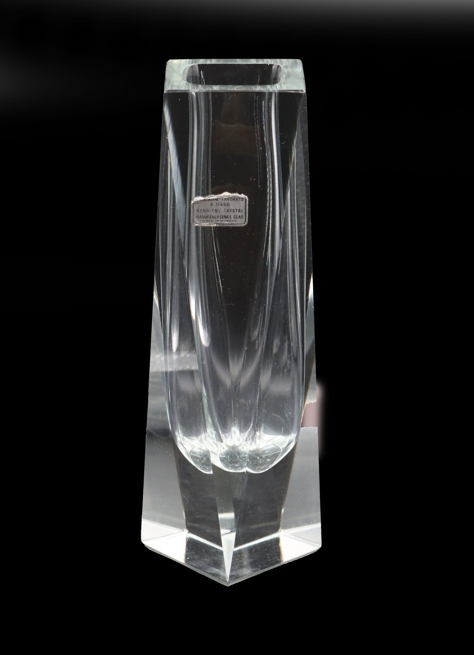 Mid Century Modern Hand-Made Murano Crystal Vase (1 of 17)