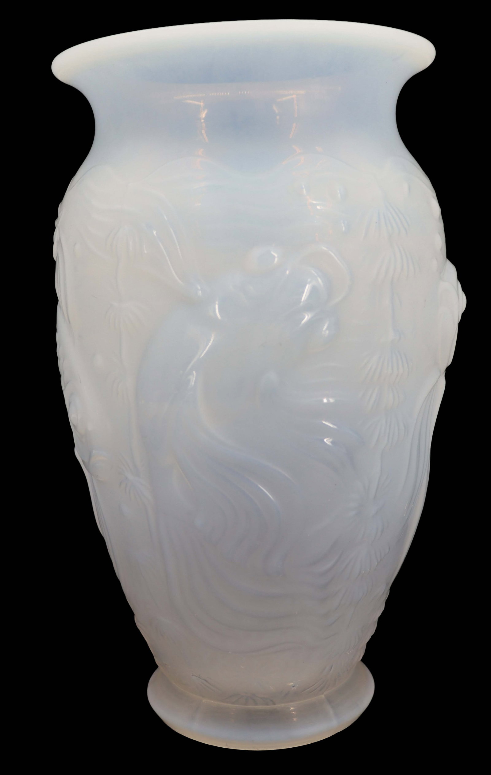 Vintage Czech Barolac Inwald Glassworks Fish Vase: Vintage Czech Barolac Inwald Glassworks Fish Vase. Signed faintly on the underside. Size: 5 x 5 x 8 3/4 in. Barolac glass was first produced in 1930s Czechoslovakia at the Inwald Glas