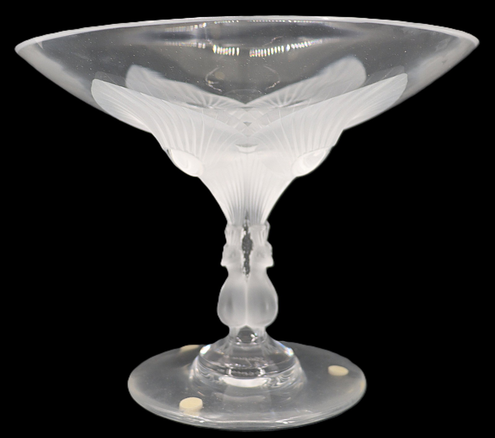 Lalique Clear and Frosted Crystal "Virginie Peacock" Compote Bowl in Original Box (1 of 13)