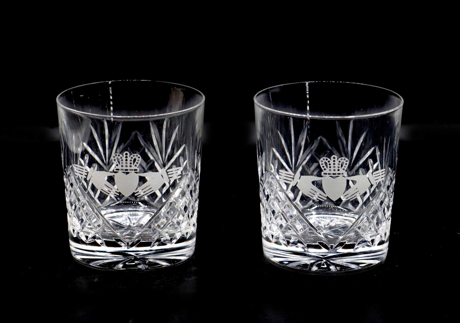 (2) Galway Cut Crystal Rock Glasses (1 of 16)