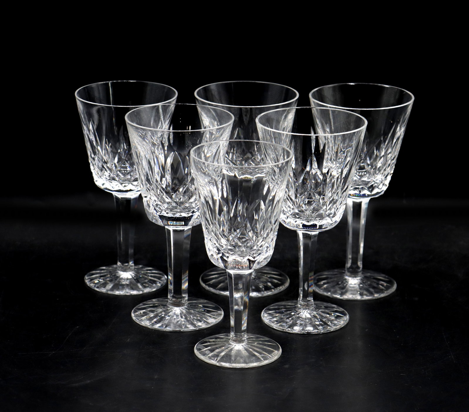 (5) Waterford Crystal Lismore Claret Wine Glasses and (1) Cordial Glass (1 of 12)